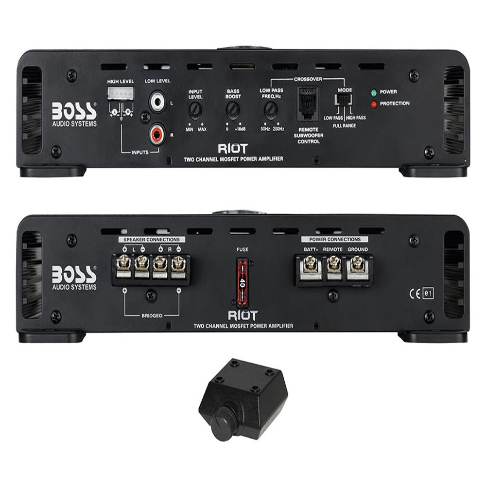 BOSS Audio Systems R4002 Riot Series 2 Channel Car Audio Stereo Amplifier