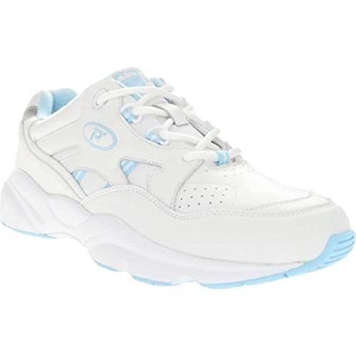 Propet Women's Stability Walker Sneaker White/Light Blue - W2034WLB 5 WHITE/LT BLUE - WHITE/LT BLUE, 5 XX-Wide