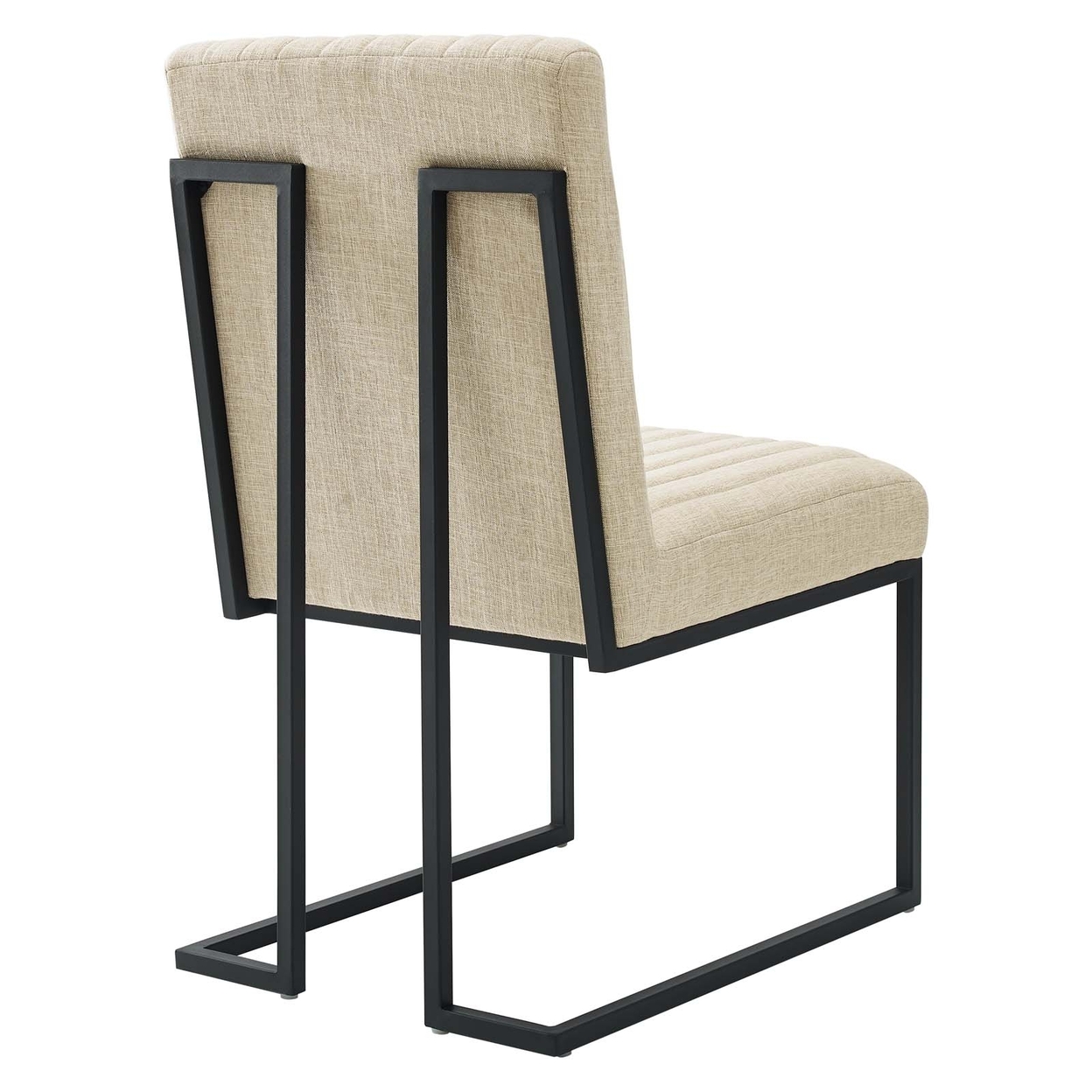 Indulge Channel Tufted Fabric Dining Chair, Beige