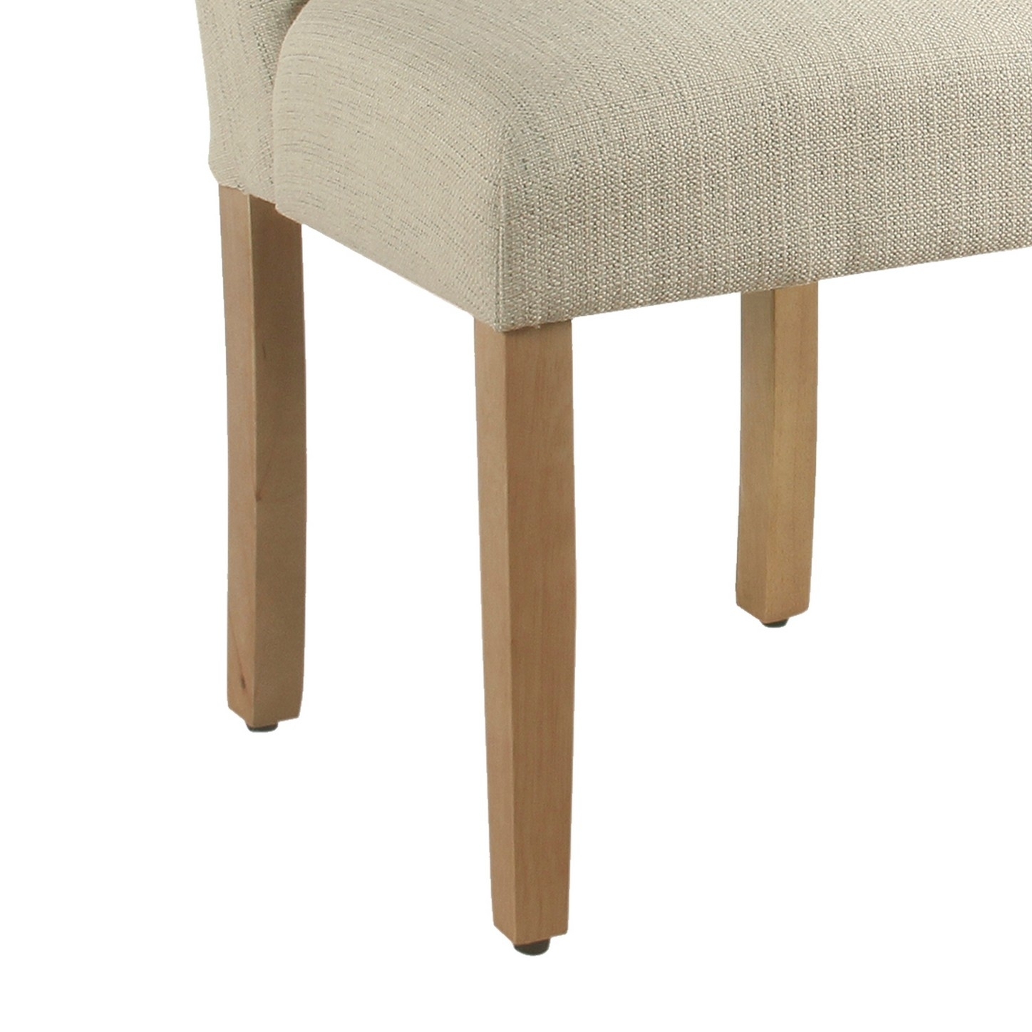 Fabric Upholstered Wooden Dining Chair, Angled Curved Backrest, Beige- Saltoro Sherpi