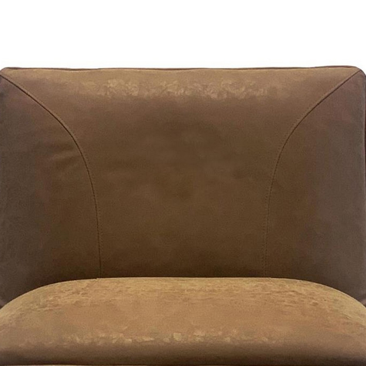 28 Inch Accent Chair With Double Layered Cushions, Brown Microfiber Suede- Saltoro Sherpi