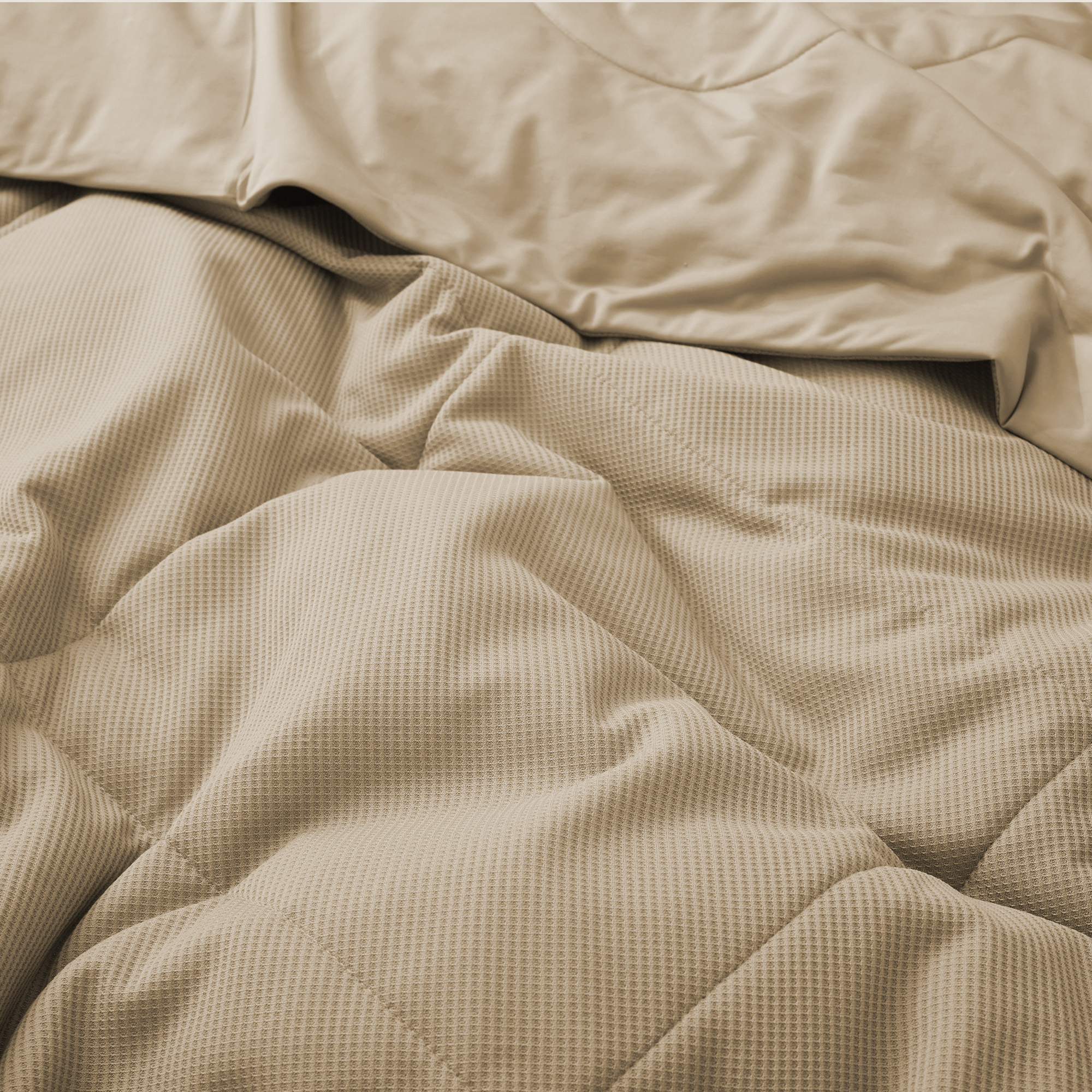 Reversible Blanket Twin Lightweight Blanket For Sleeping, Khaki, 68 X 90