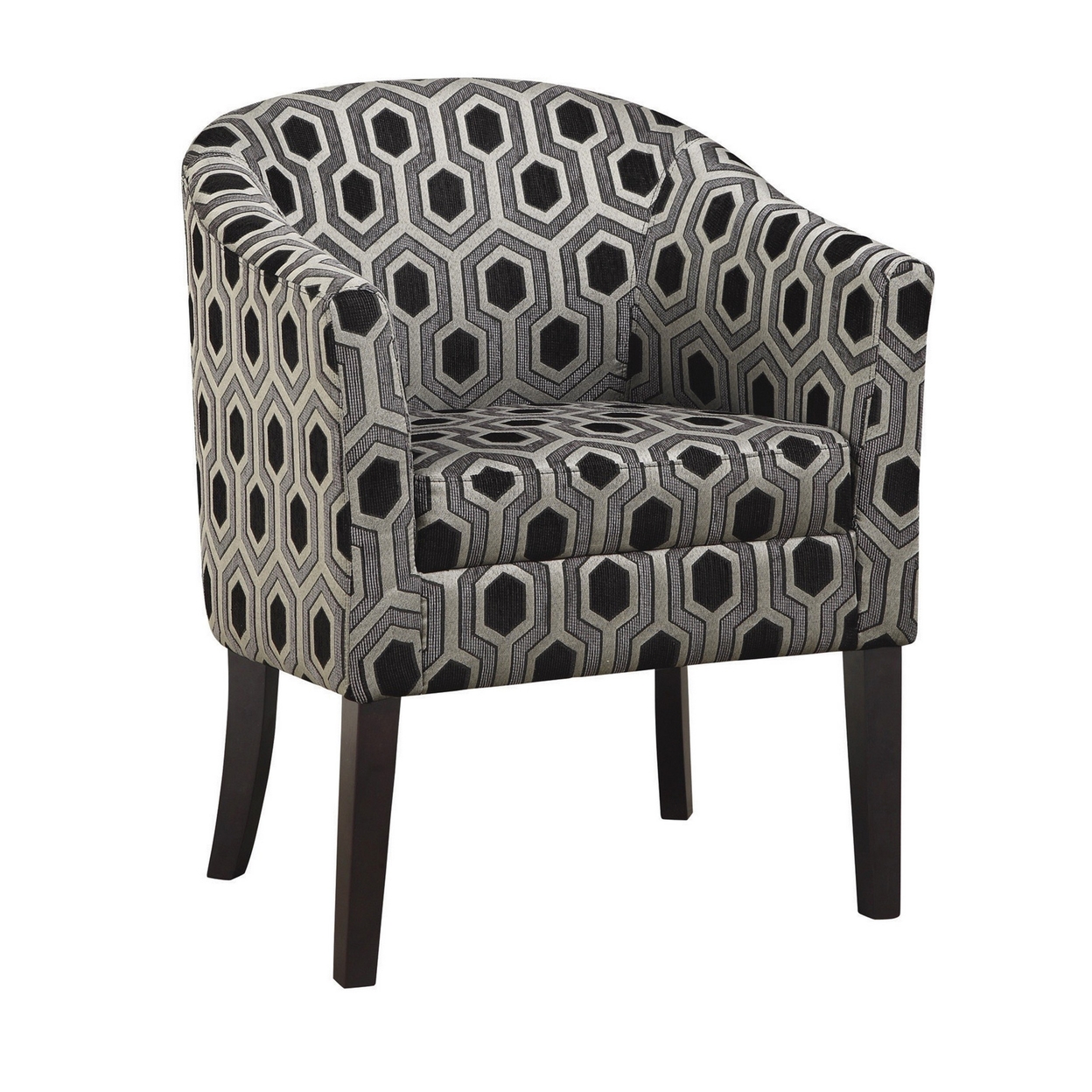 Space Adorner Accent Chair, Gray And Black- Saltoro Sherpi