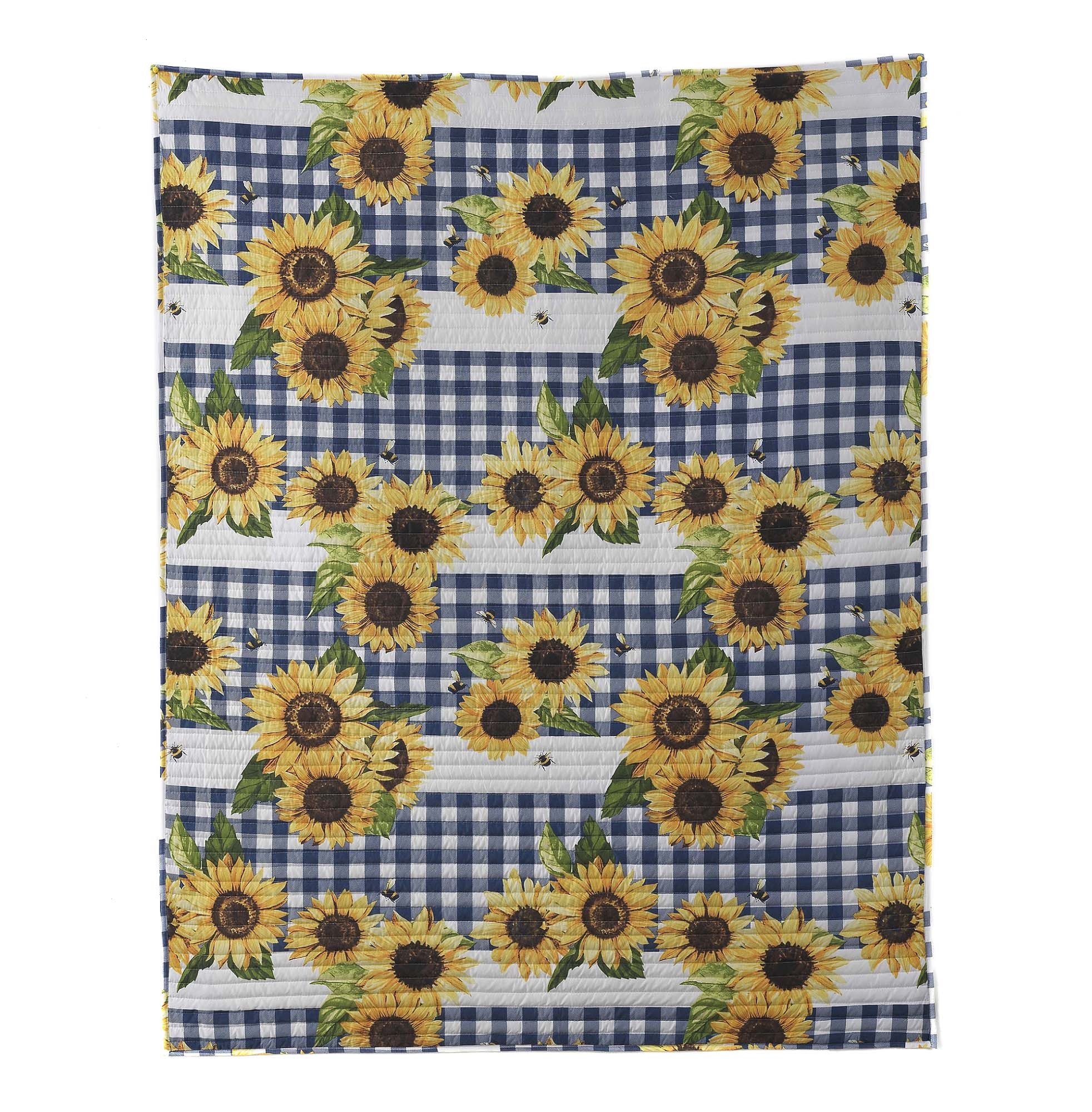 Oslo 60 Inch Throw Blanket, Microfiber Polyester, Yellow Sunflower Print- Saltoro Sherpi