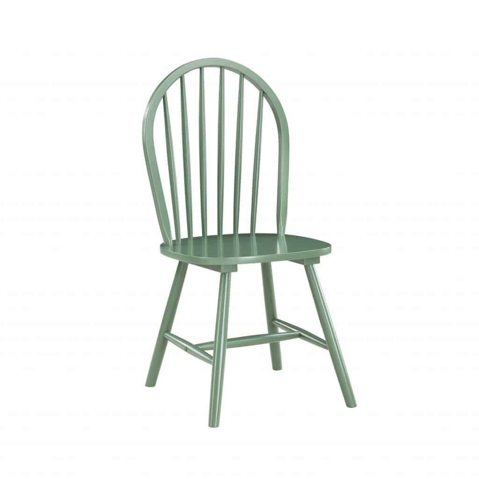 Irvin 18 Inch Modern Dining Chairs, Round Spindle Backs, Set Of 2, Green - Saltoro Sherpi