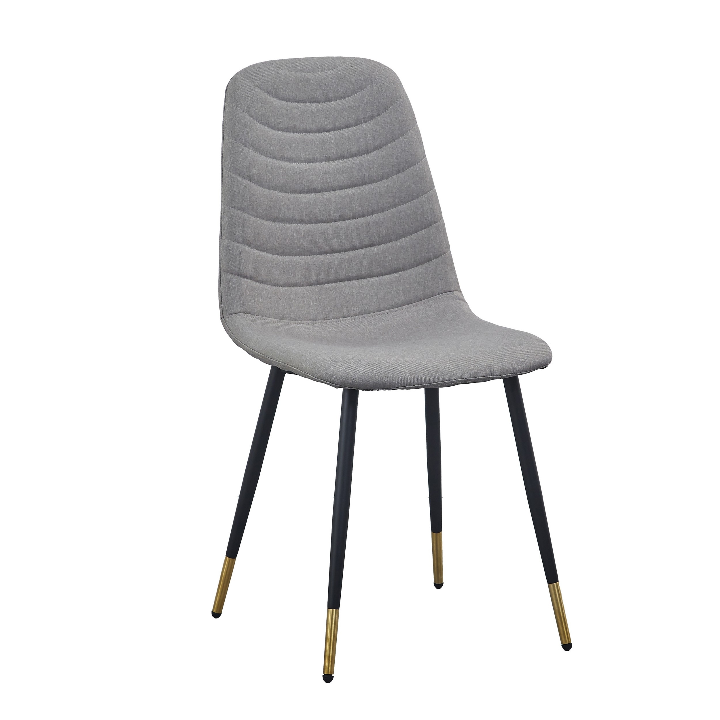 Gem 17 Inch Modern Metal Dining Chairs, Velvet Tufted, Set Of 4, Gray- Saltoro Sherpi