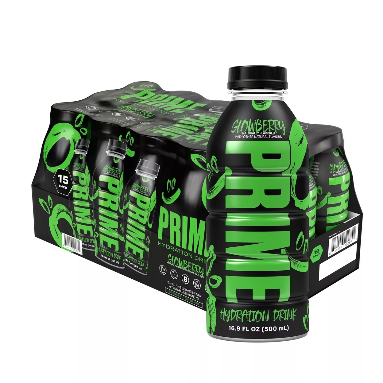 Prime Hydration Drink Glowberry, 16.9 Fluid Ounce (Pack Of 15)