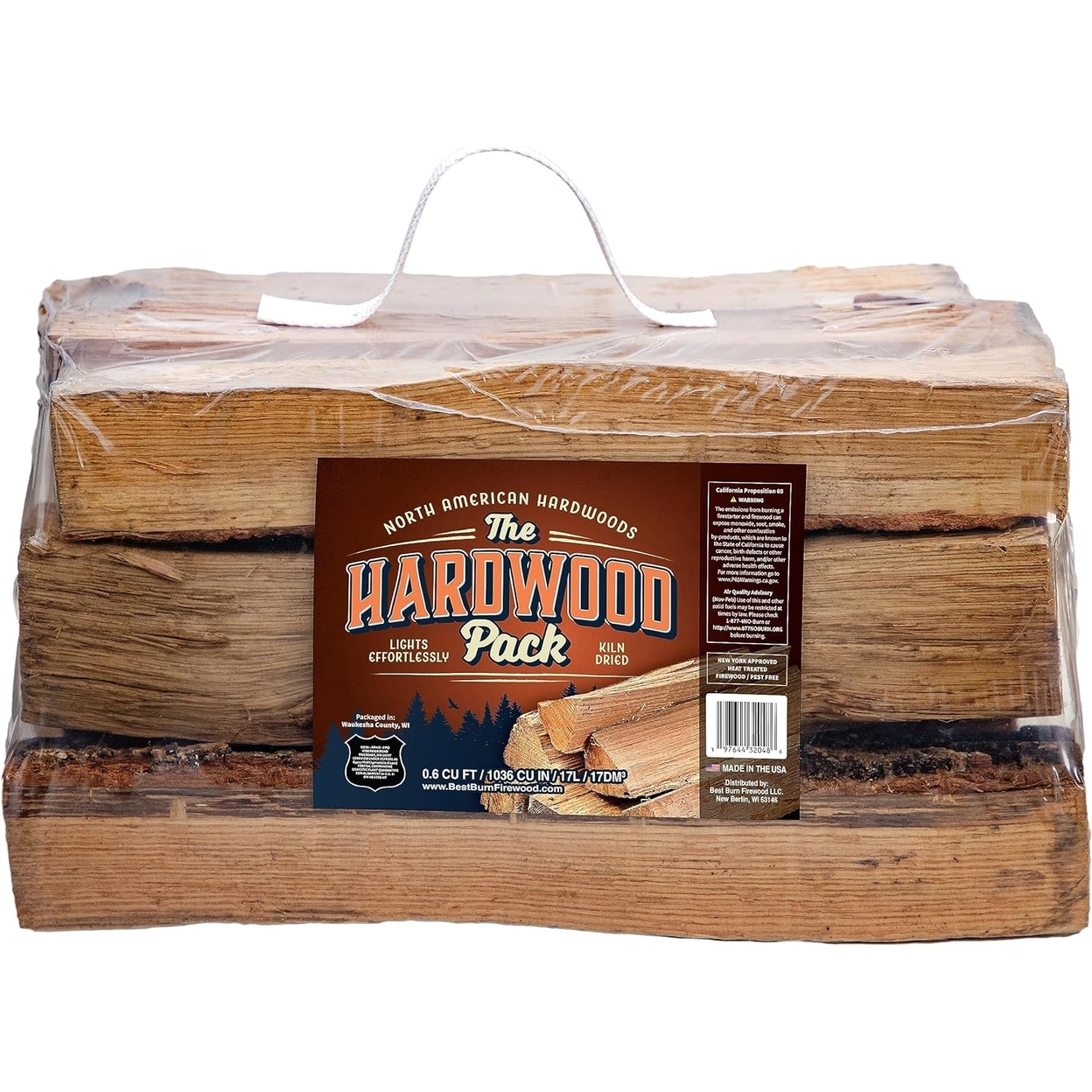 The Hardwood Pack Kiln-Dried Firewood, 0.6 Cubic Feet