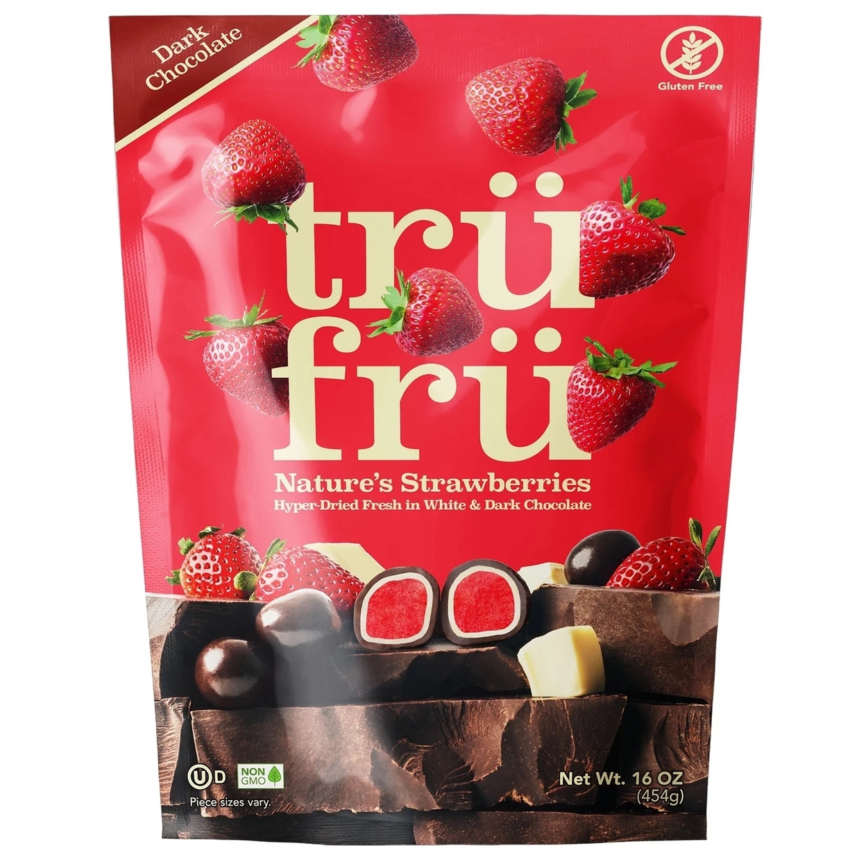 Tru Fru Hyper-Dried Real Strawberries In White And Dark Chocolate (16 Ounce)