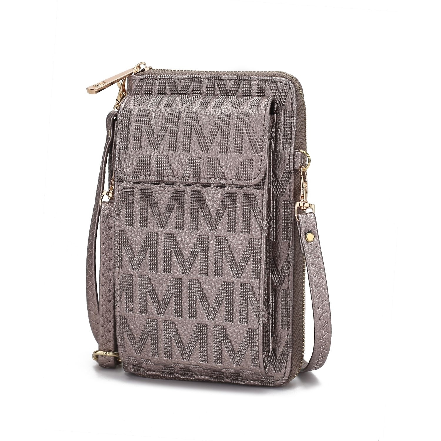MKF Collection Caddy Phone Wallet Crossbody Handbag By Mia K - Pewter
