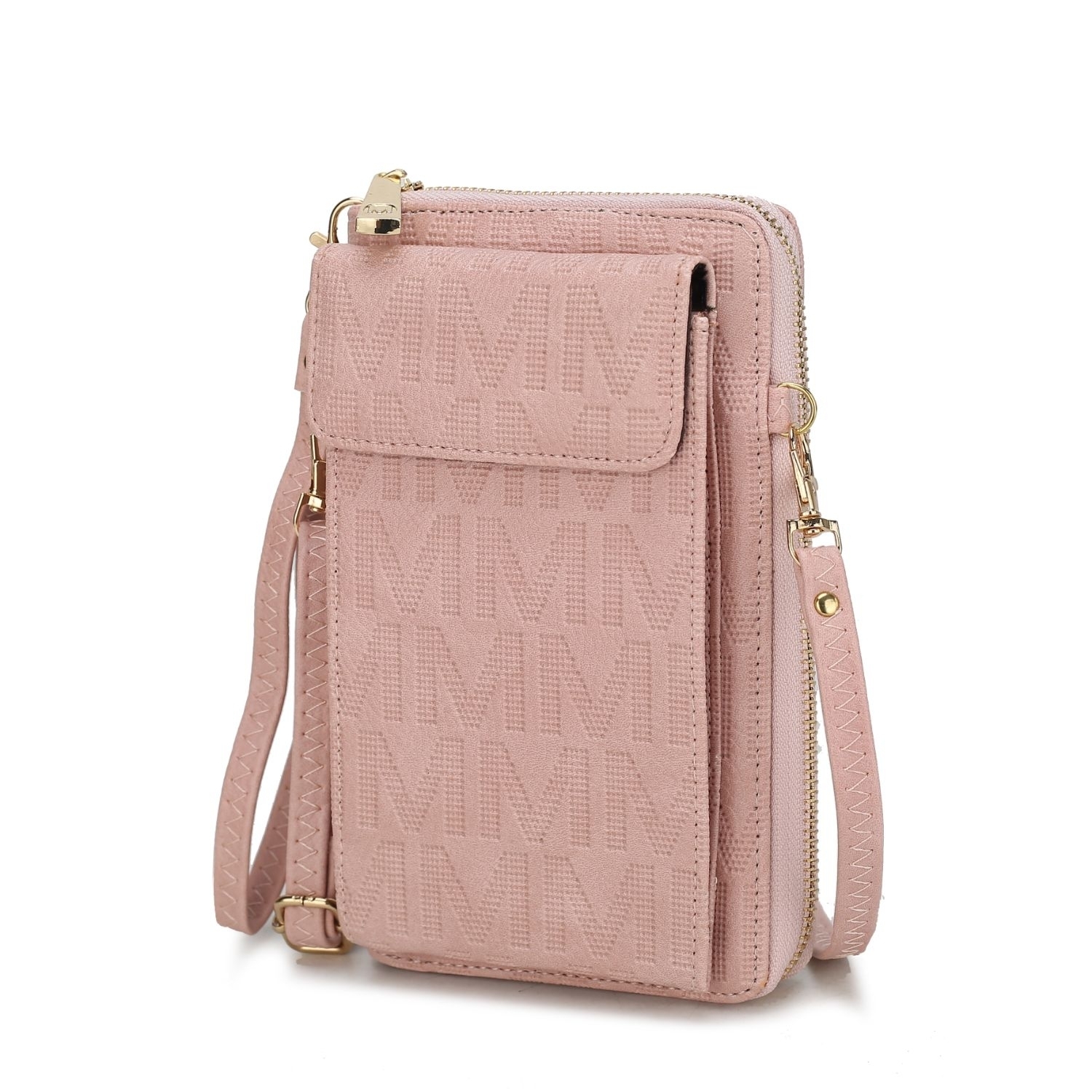 MKF Collection Caddy Phone Wallet Crossbody Handbag By Mia K - Rose Pink