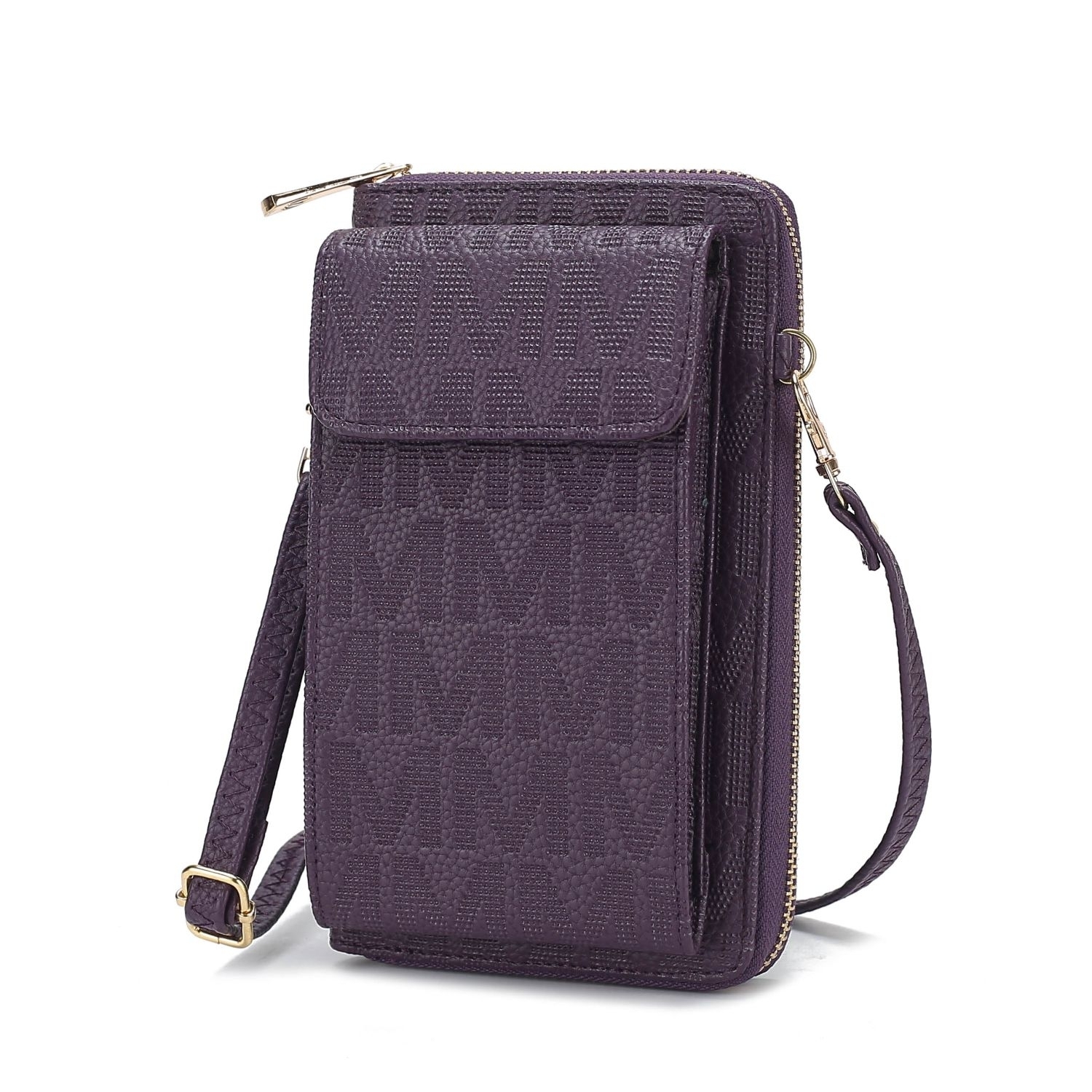 MKF Collection Caddy Phone Wallet Crossbody Handbag By Mia K - Purple