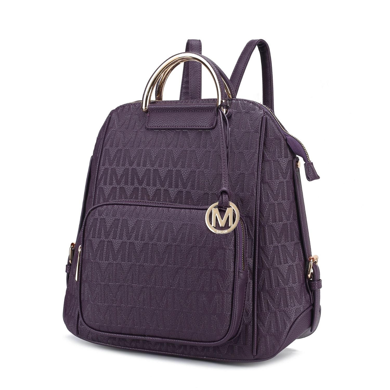 MKF Collection Torra Milan .M. Signature Trendy Backpack By Mia K. - Purple