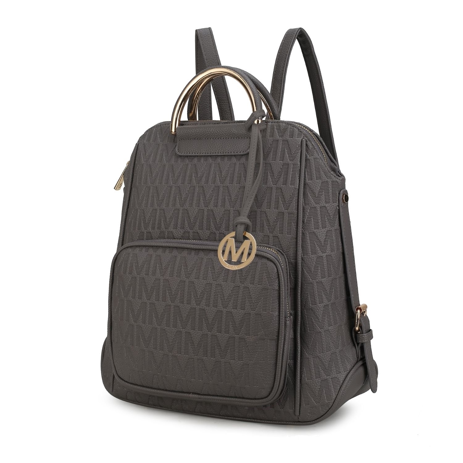MKF Collection Torra Milan .M. Signature Trendy Backpack By Mia K. - Grey