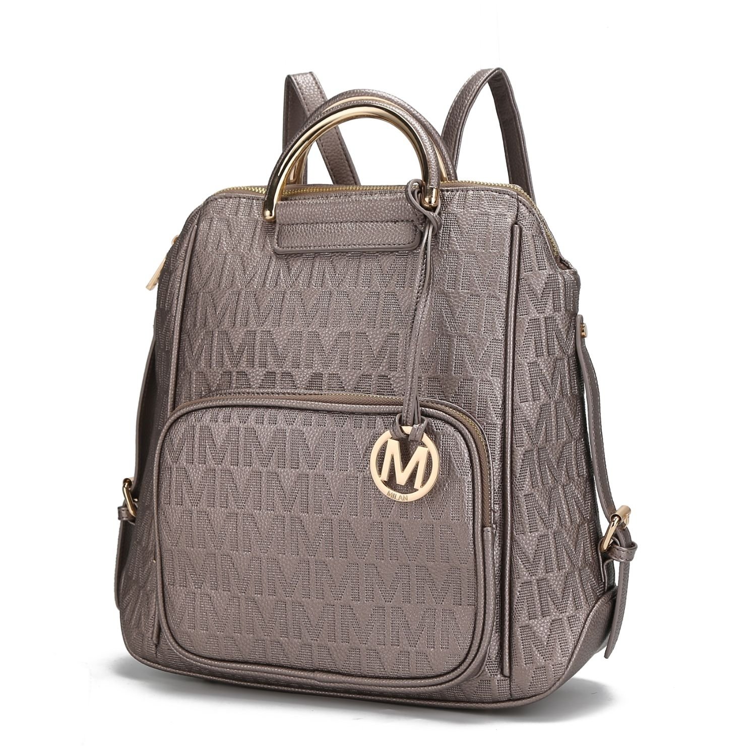 MKF Collection Torra Milan .M. Signature Trendy Backpack By Mia K. - Pewter