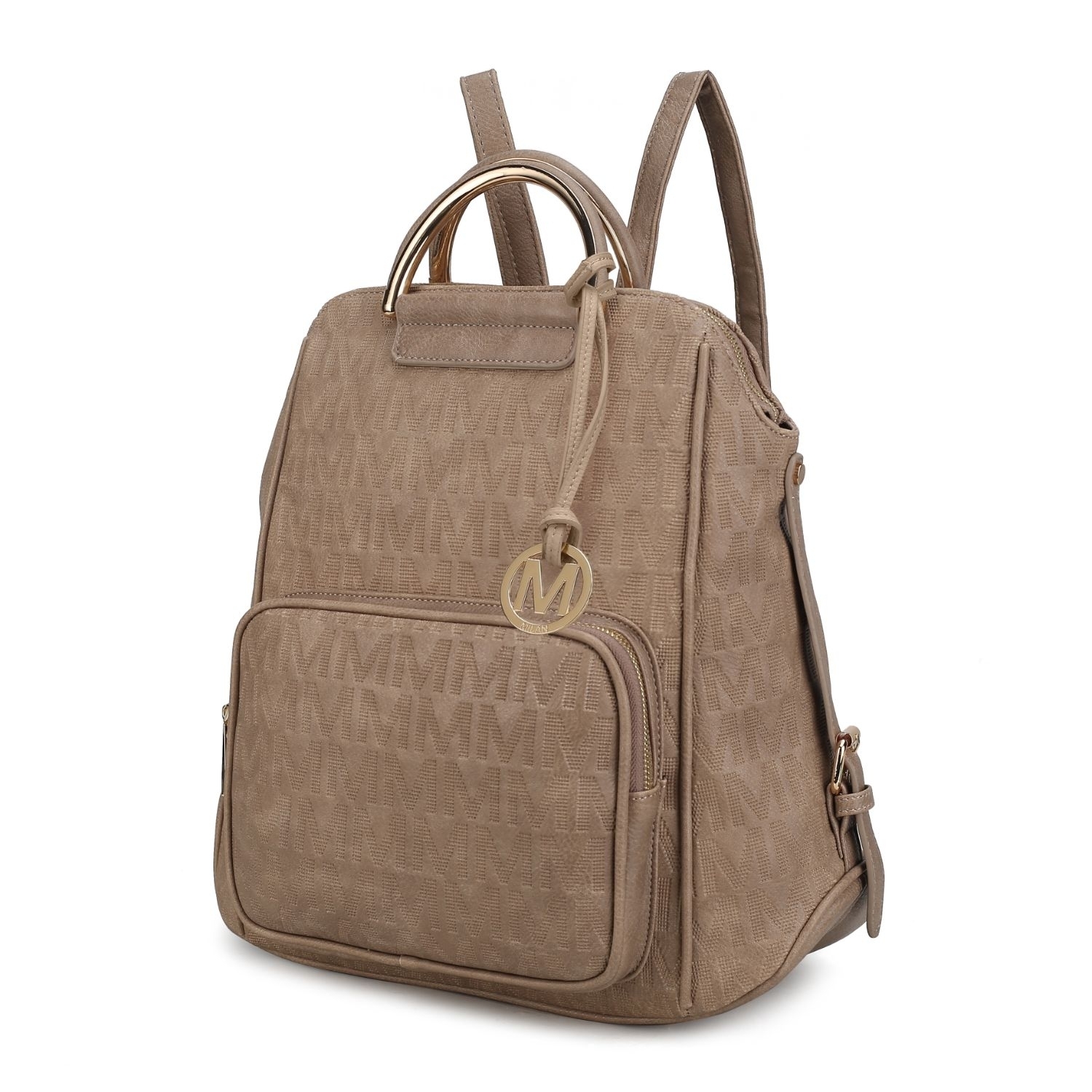 MKF Collection Torra Milan .M. Signature Trendy Backpack By Mia K. - Taupe