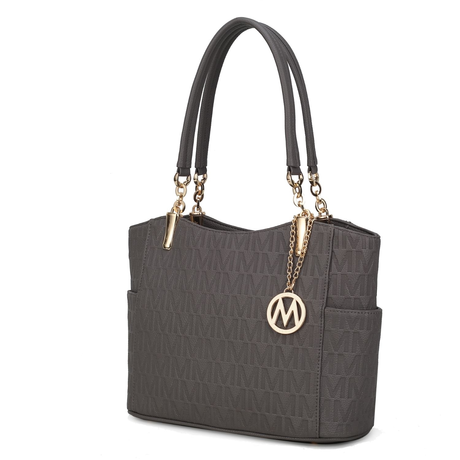 MKF Collection Malika M Signature Satchel Handbag By Mia K. - Grey