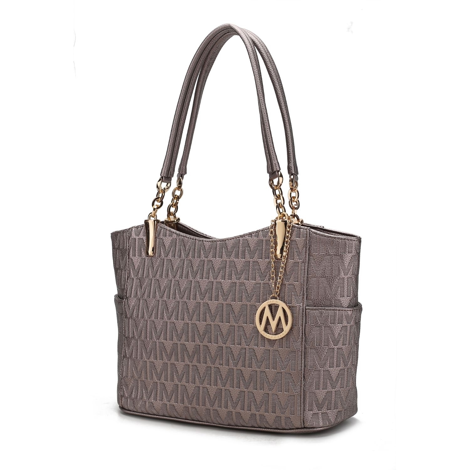 MKF Collection Malika M Signature Satchel Handbag By Mia K. - Pewter