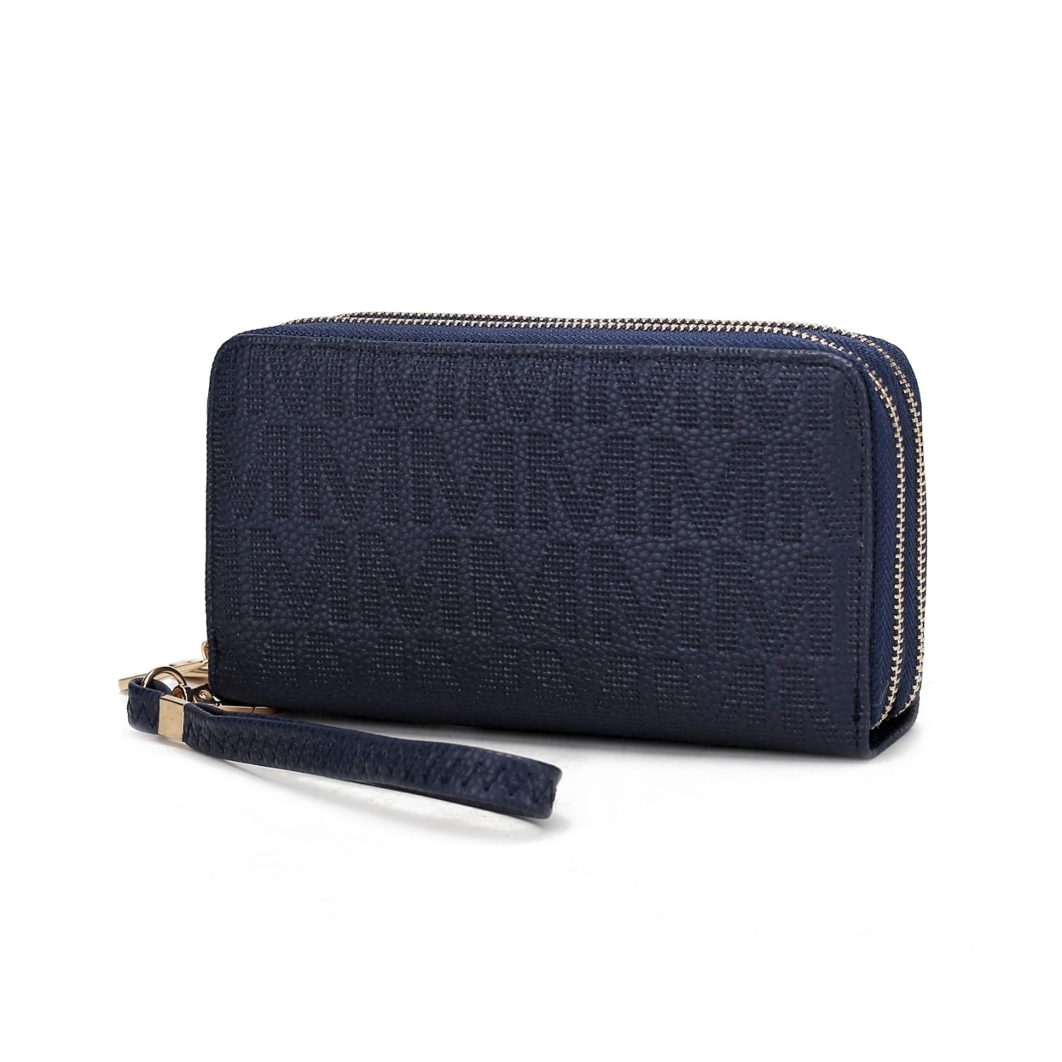 MKF Collection Lisbette Embossed M Signature Wallet By Mia K. Handbag - Navy