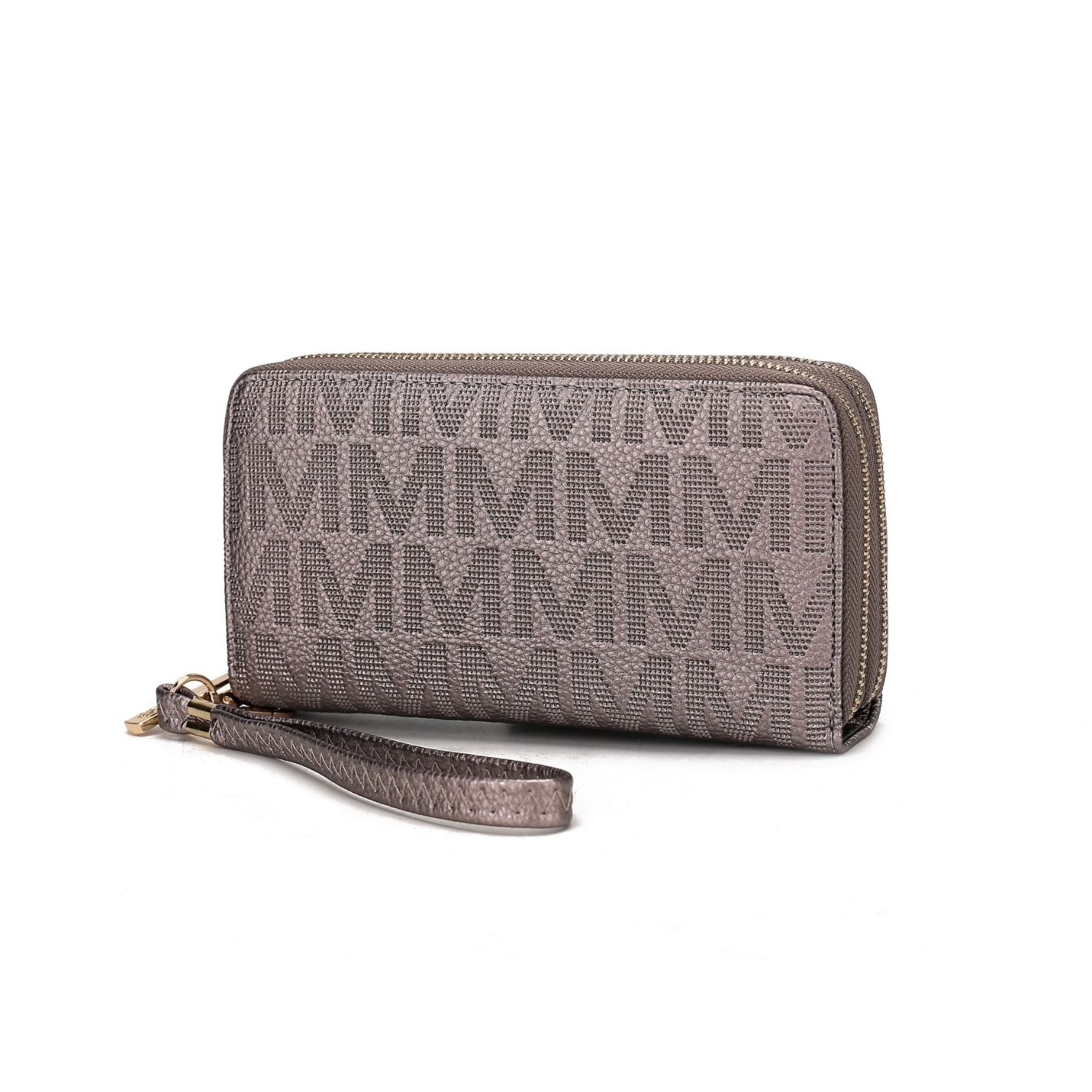 MKF Collection Lisbette Embossed M Signature Wallet By Mia K. Handbag - Pewter