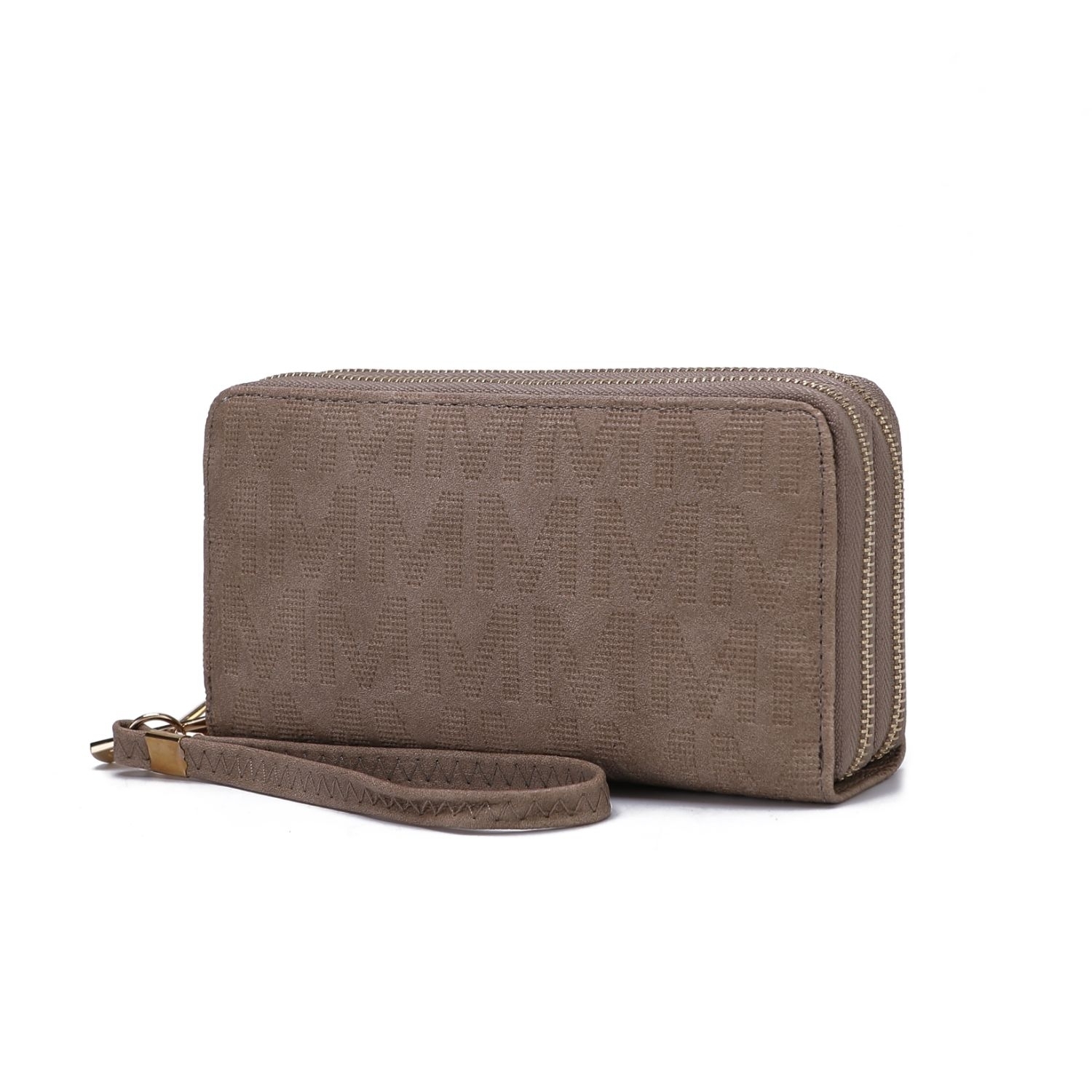 MKF Collection Lisbette Embossed M Signature Wallet By Mia K. Handbag - Taupe