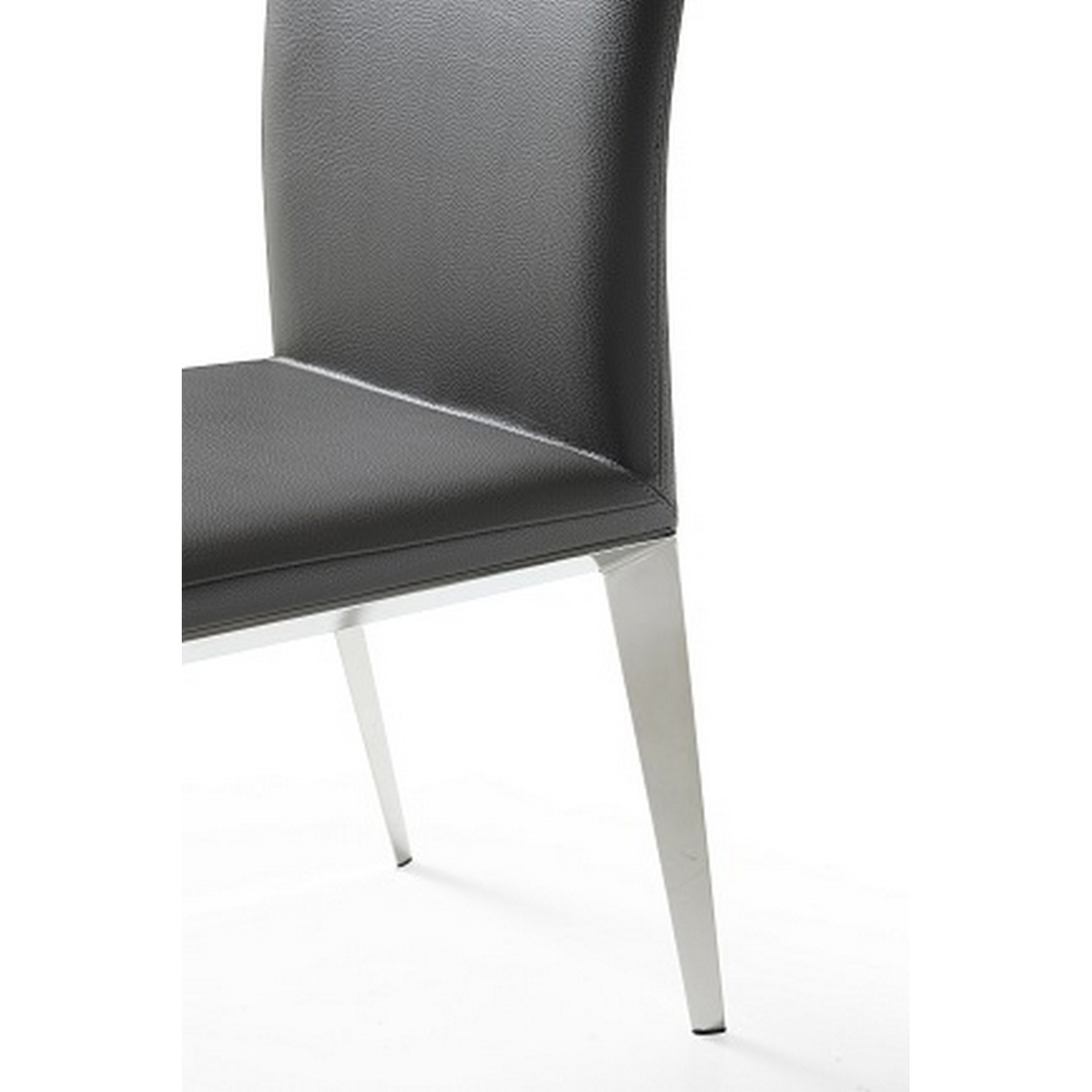Cid Lyna 18 Inch Dining Chair, Set Of 2, Vegan Faux Leather, Dark Gray- Saltoro Sherpi