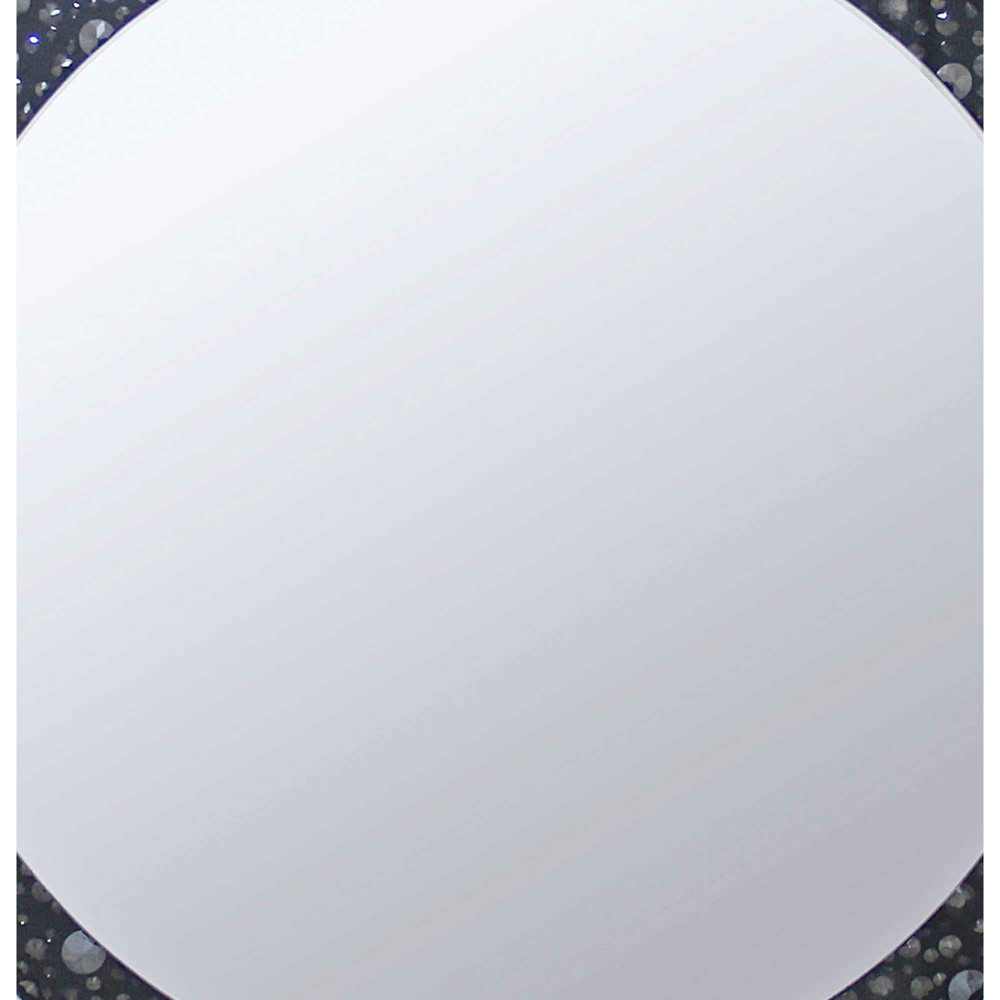 Round Wall Accent Mirror With Black Crystal Insert In Mirrored Frame- Saltoro Sherpi