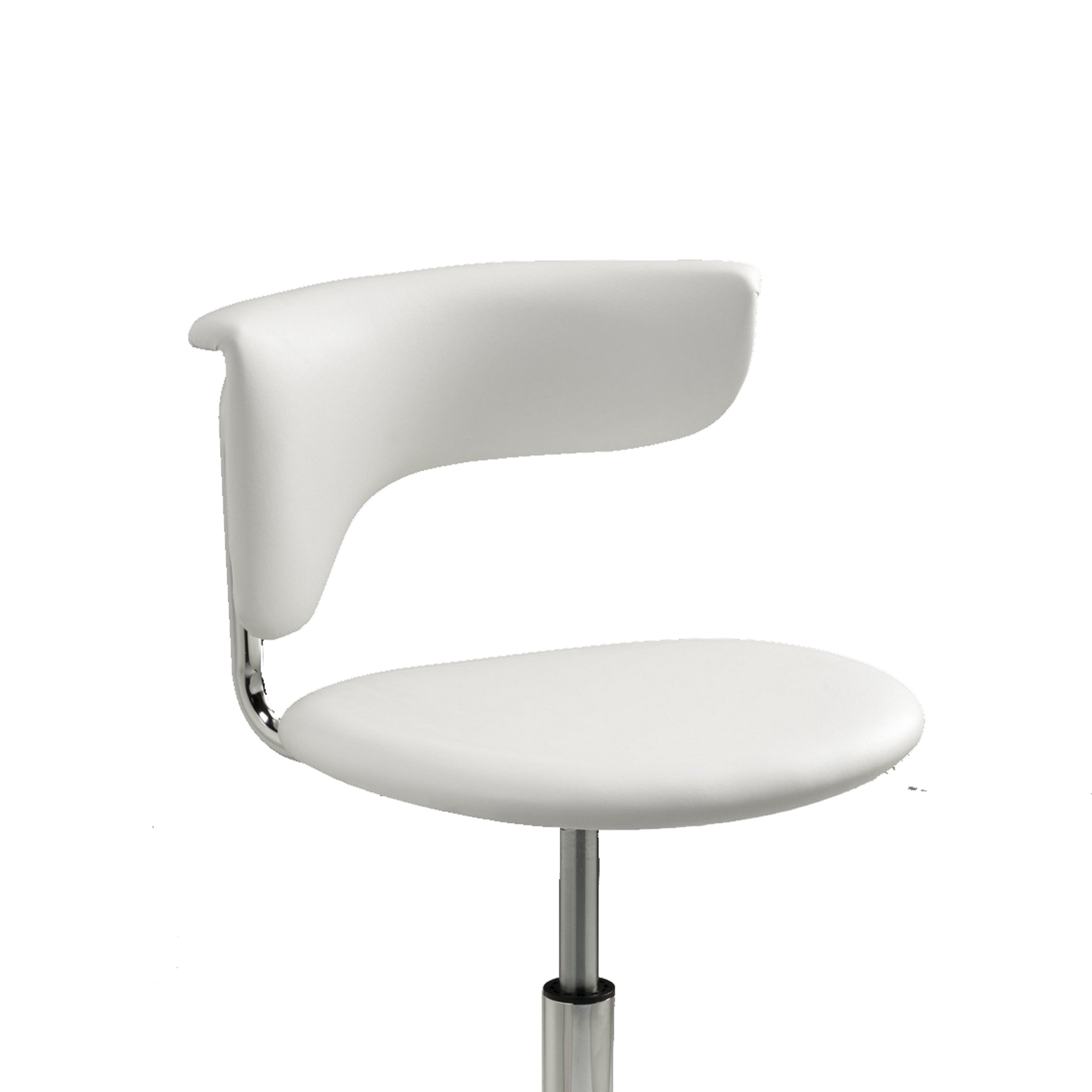 Will 26-31 Inch Adjustable Height Barstool Chair, Set Of Two, Chrome White Faux Leather - Saltoro Sherpi