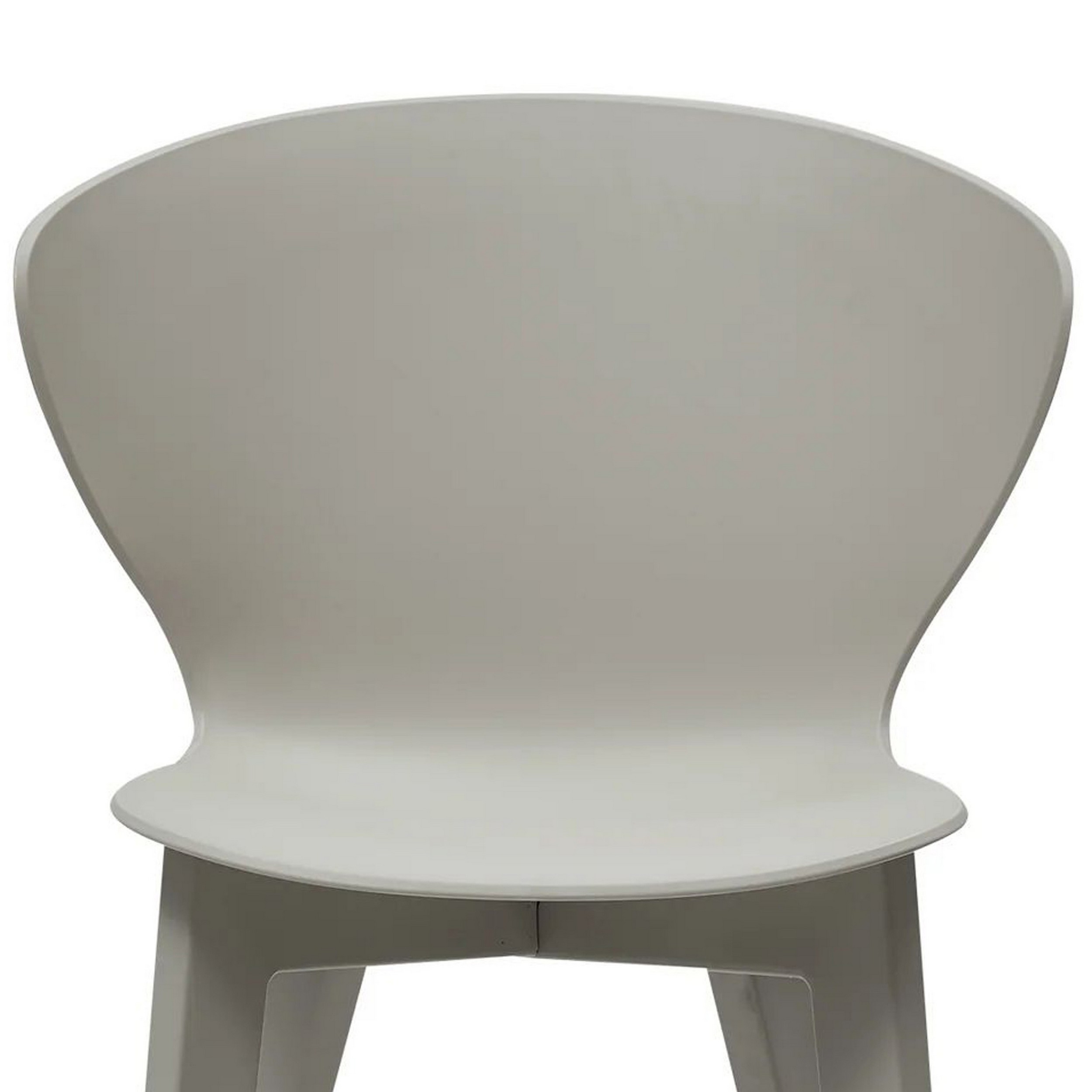 Umo 21 Inch Polypropylene Armless Side Chair, Set Of 4, Curved Seat, Gray - Saltoro Sherpi
