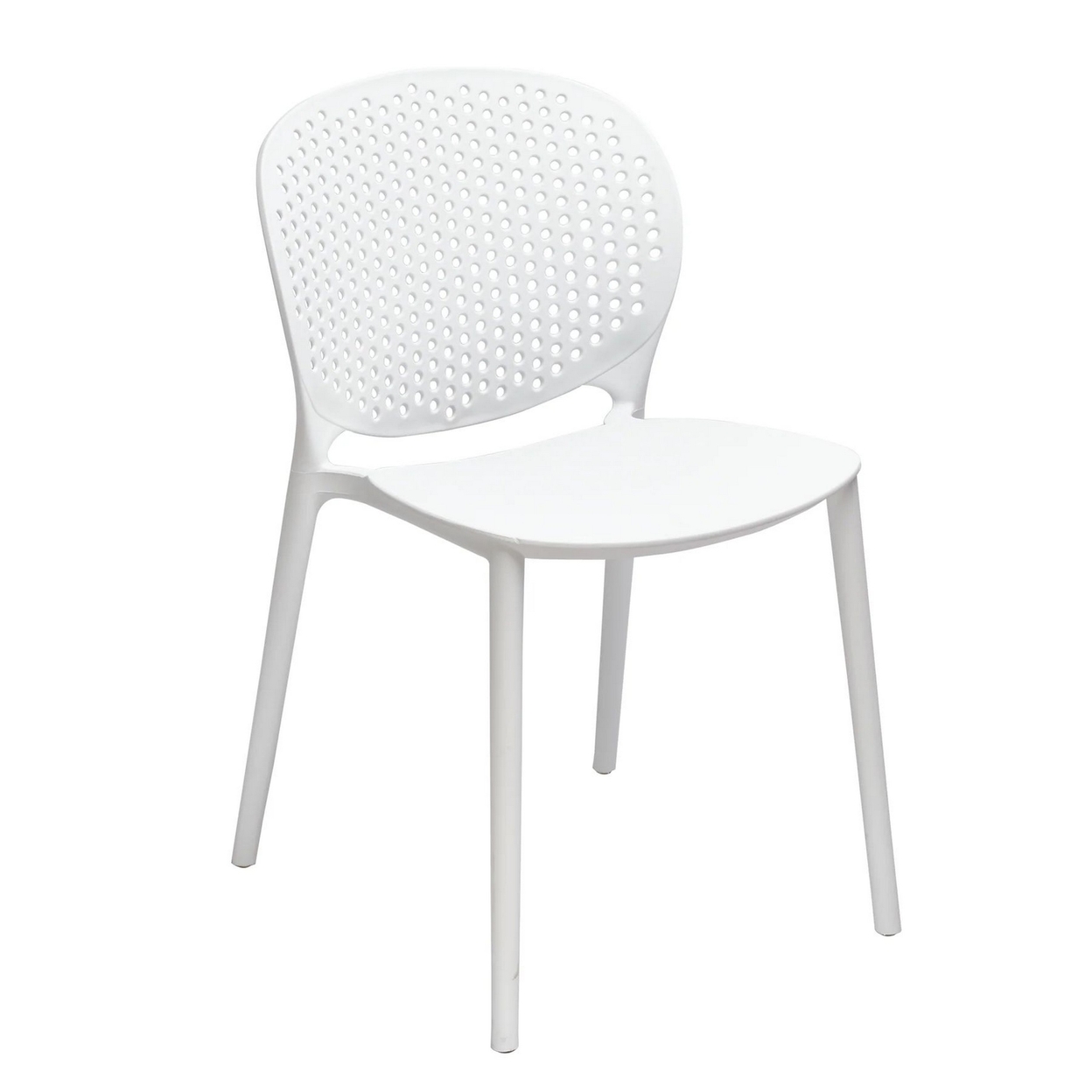 Nima 22 Inch Polypropylene Modern Armless Side Chair, Crisp White - Saltoro Sherpi
