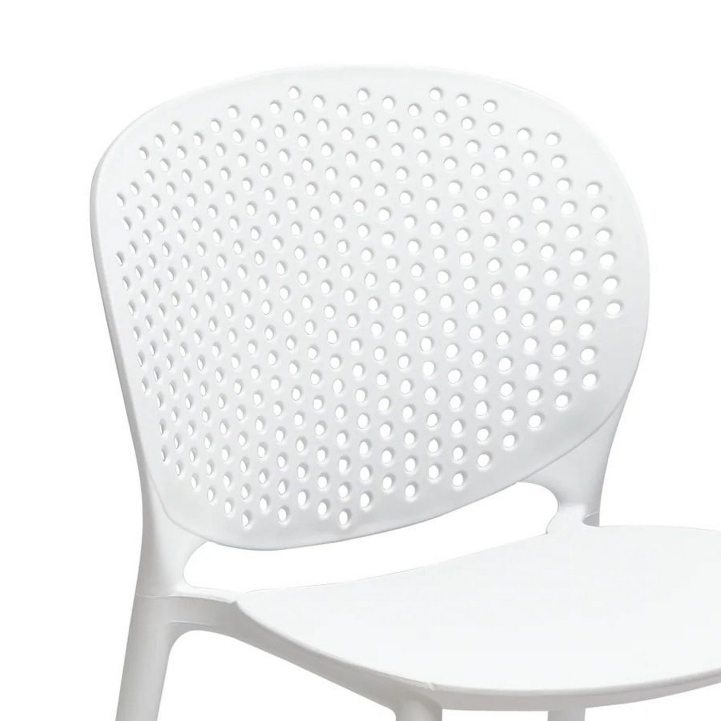 Nima 22 Inch Polypropylene Modern Armless Side Chair, Crisp White - Saltoro Sherpi