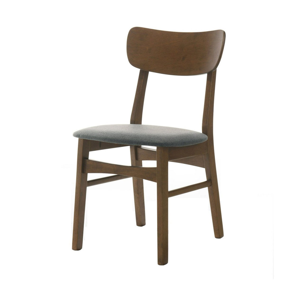 Cid Cyla 18 Inch Dining Chair, Set Of 2, Walnut Wood Frame, Cushioned Seat- Saltoro Sherpi