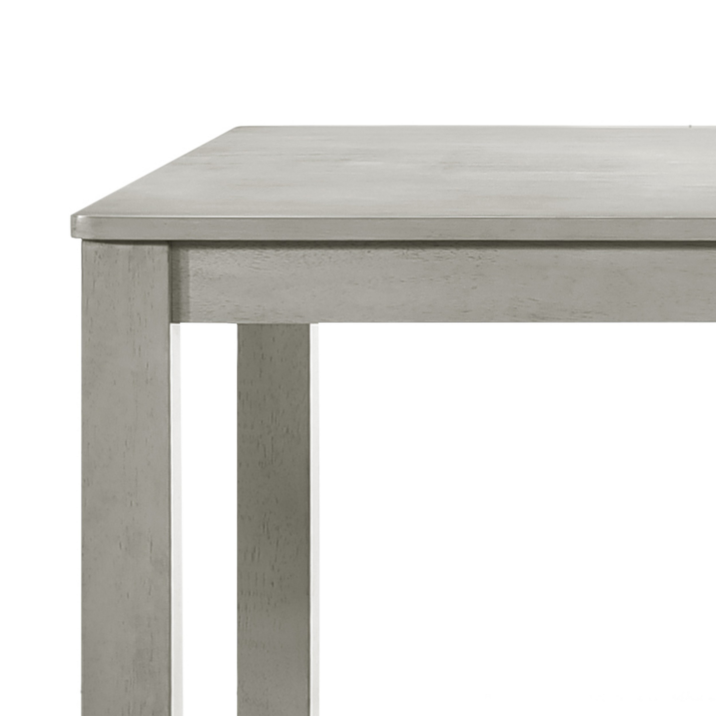 Pane 59 Inch Counter Height Dining Table, Smooth Gray, Tall Block Legs - Saltoro Sherpi