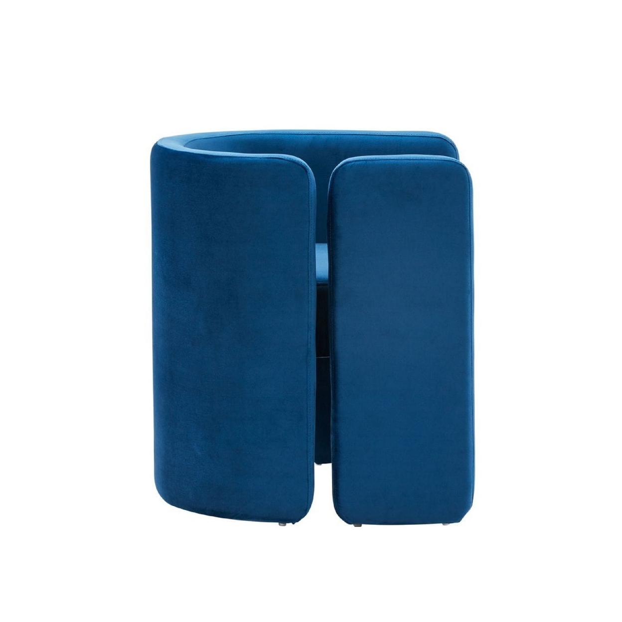 Cid 24 Inch Accent Chair, Blue Velvet, Curved Backrest, Unique Panel Legs - Saltoro Sherpi