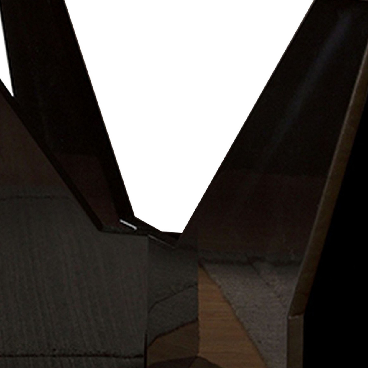 Pera 47 Inch Sofa Console Table, Glass Insert Surface, Geometric, Black- Saltoro Sherpi