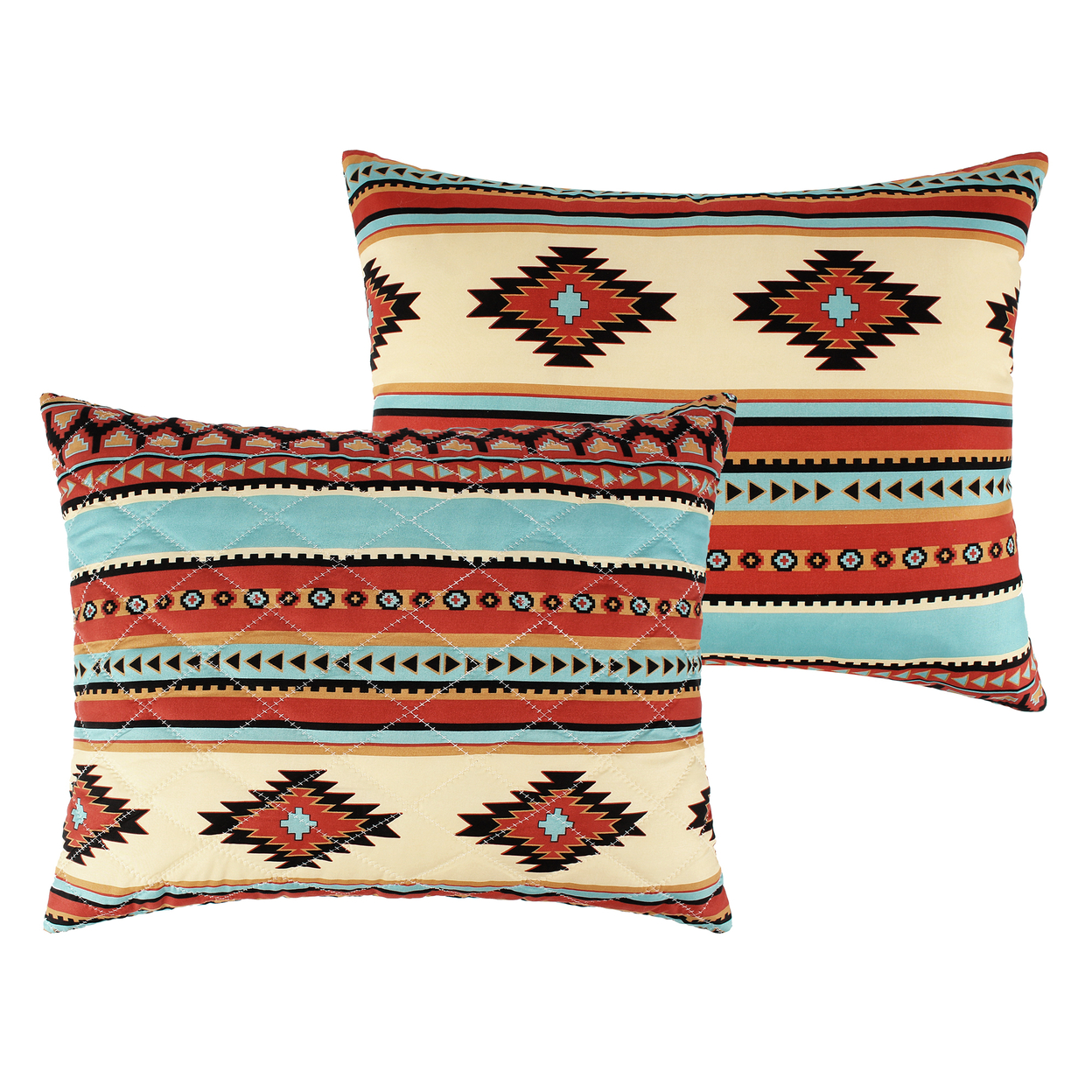 Tagus 36 Inch King Pillow Sham, Natural Southwest Patterns, Side Zippers- Saltoro Sherpi