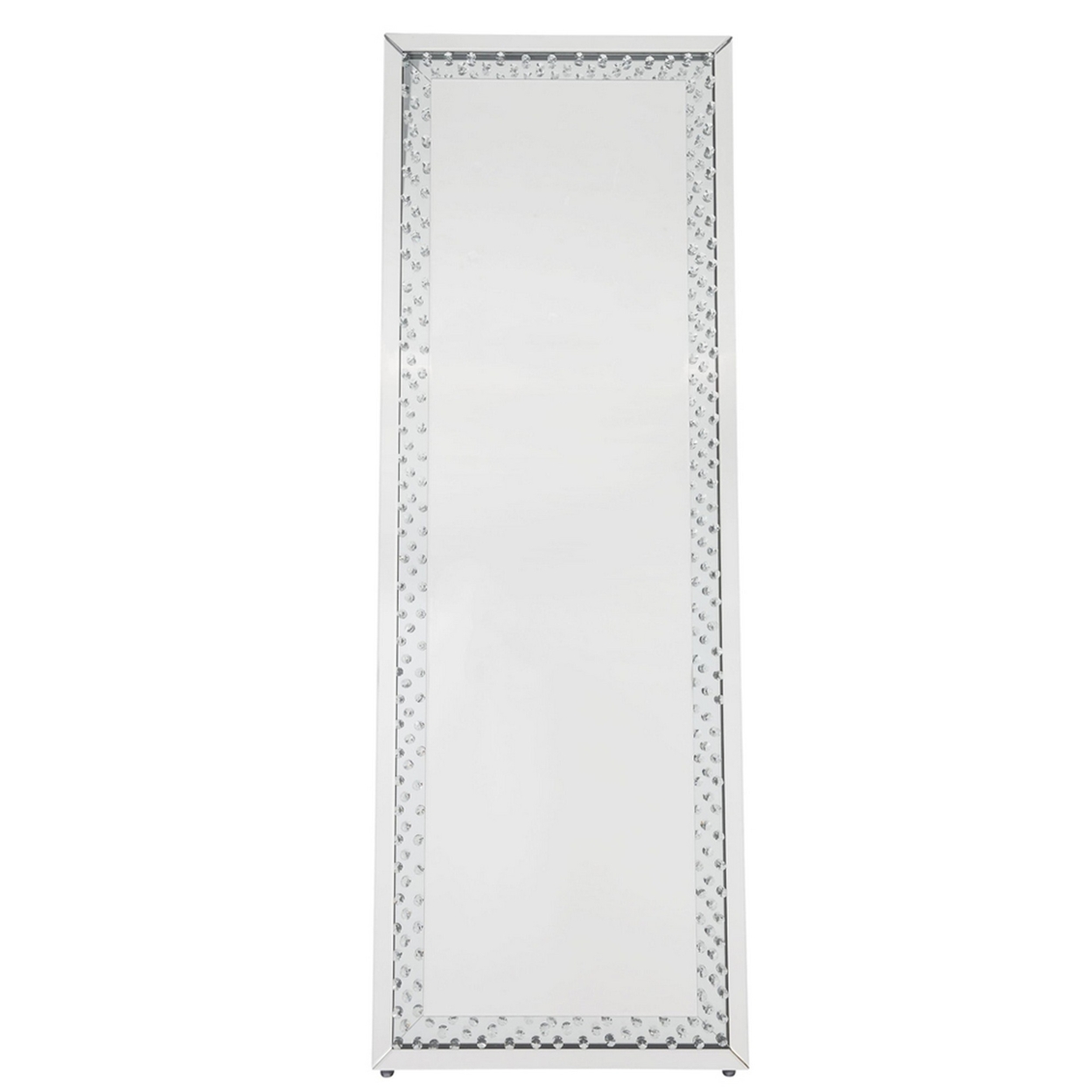 Accent Standing Mirror With Round Crystal Inserts- Saltoro Sherpi
