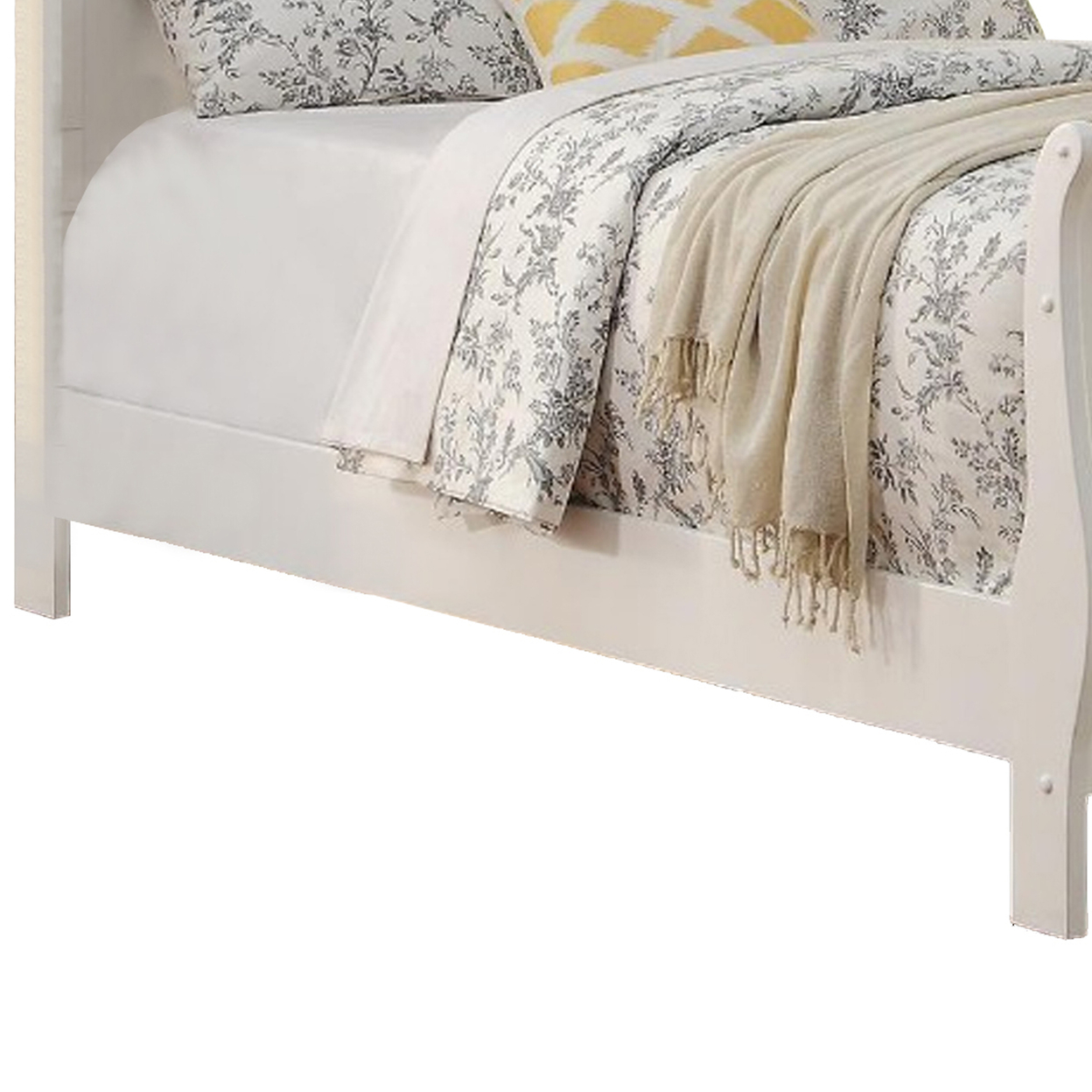 Spellbinding Clean Wooden Full Bed, White- Saltoro Sherpi