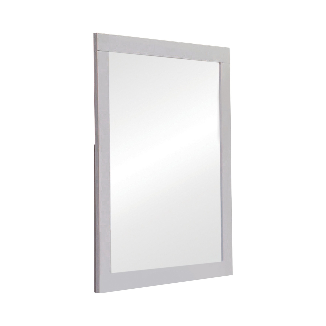 Wooden Frame Mirror With Mounting Hardware, White- Saltoro Sherpi