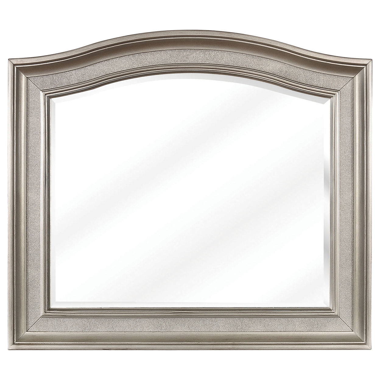 46 Inch Wooden Frame Arched Mirror, Silver- Saltoro Sherpi