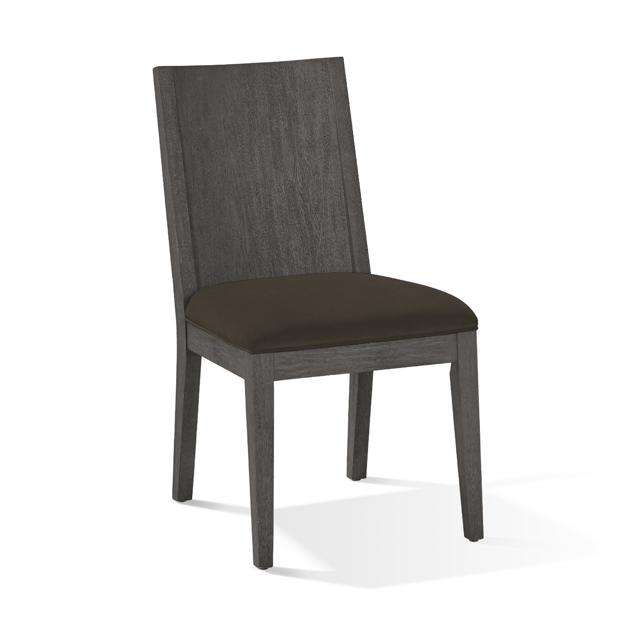 Axel 38 Inch Mahogany Wood Dining Chair With Panel Back, Gray- Saltoro Sherpi