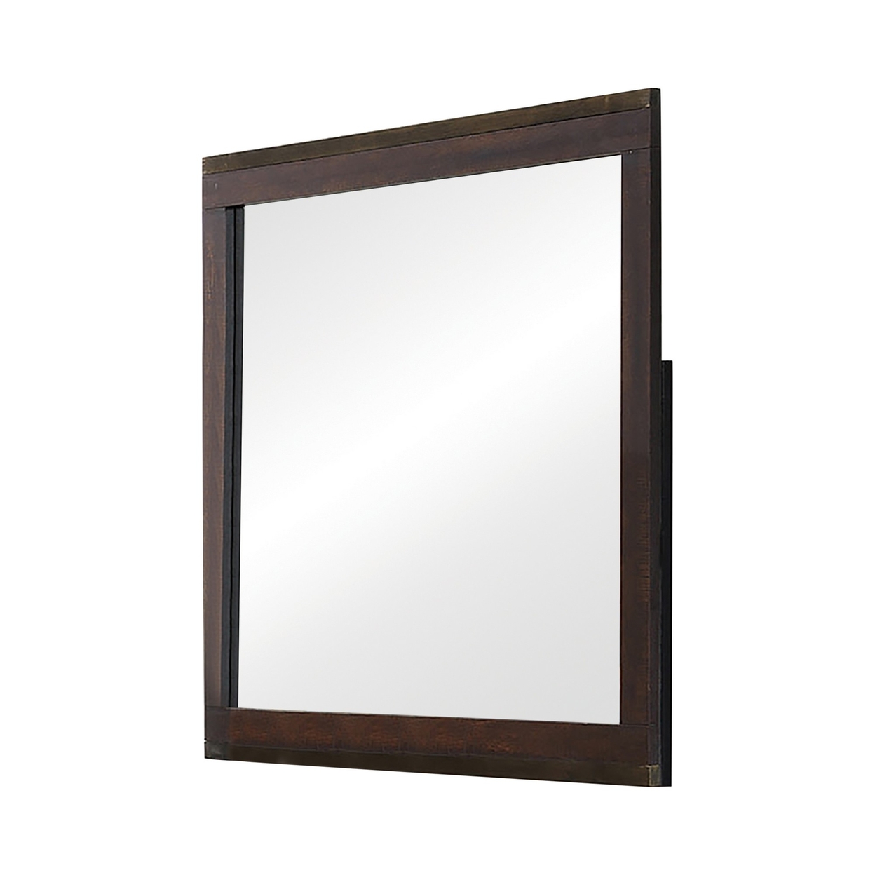 Wooden Frame Mirror With Mounting Hardware, Dark Brown- Saltoro Sherpi