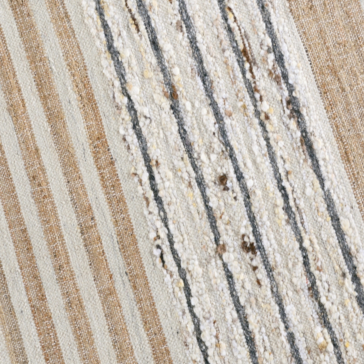 Suko 8 X 10 Large Handwoven Area Rug, Textured Multicolor Stripes, Brown- Saltoro Sherpi