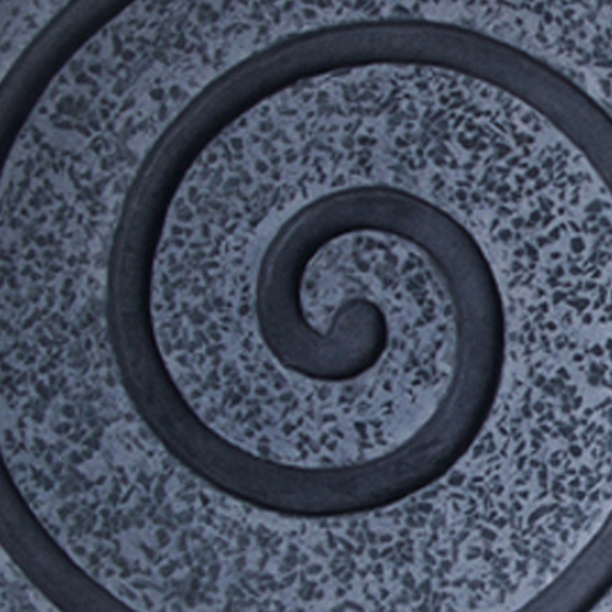 Round Sandstone And Glass Wall Decor With Spiral Design, Medium, Gray- Saltoro Sherpi