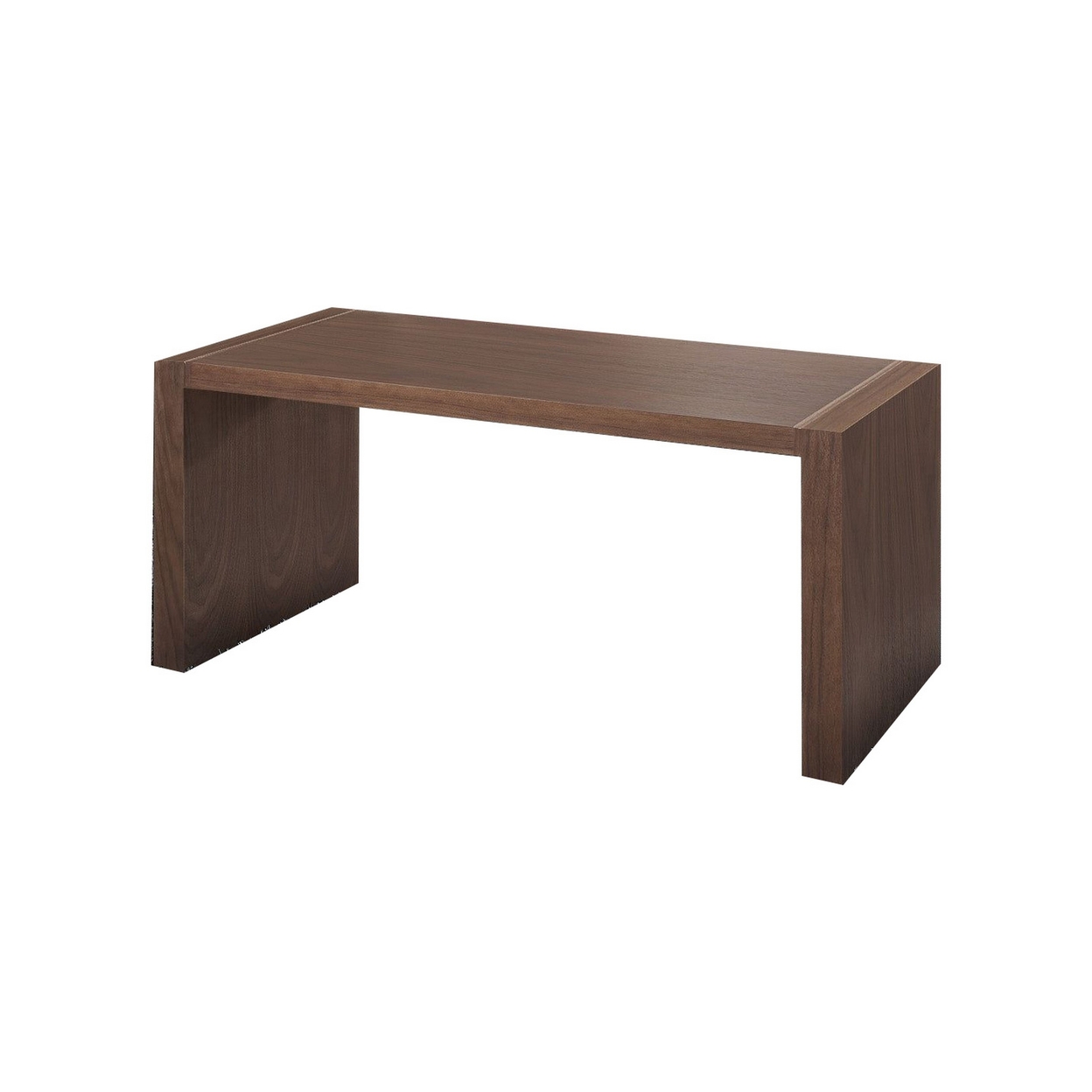 Jos 62 Inch Modern Computer Desk With Sled Style Construction, Rich Brown - Saltoro Sherpi