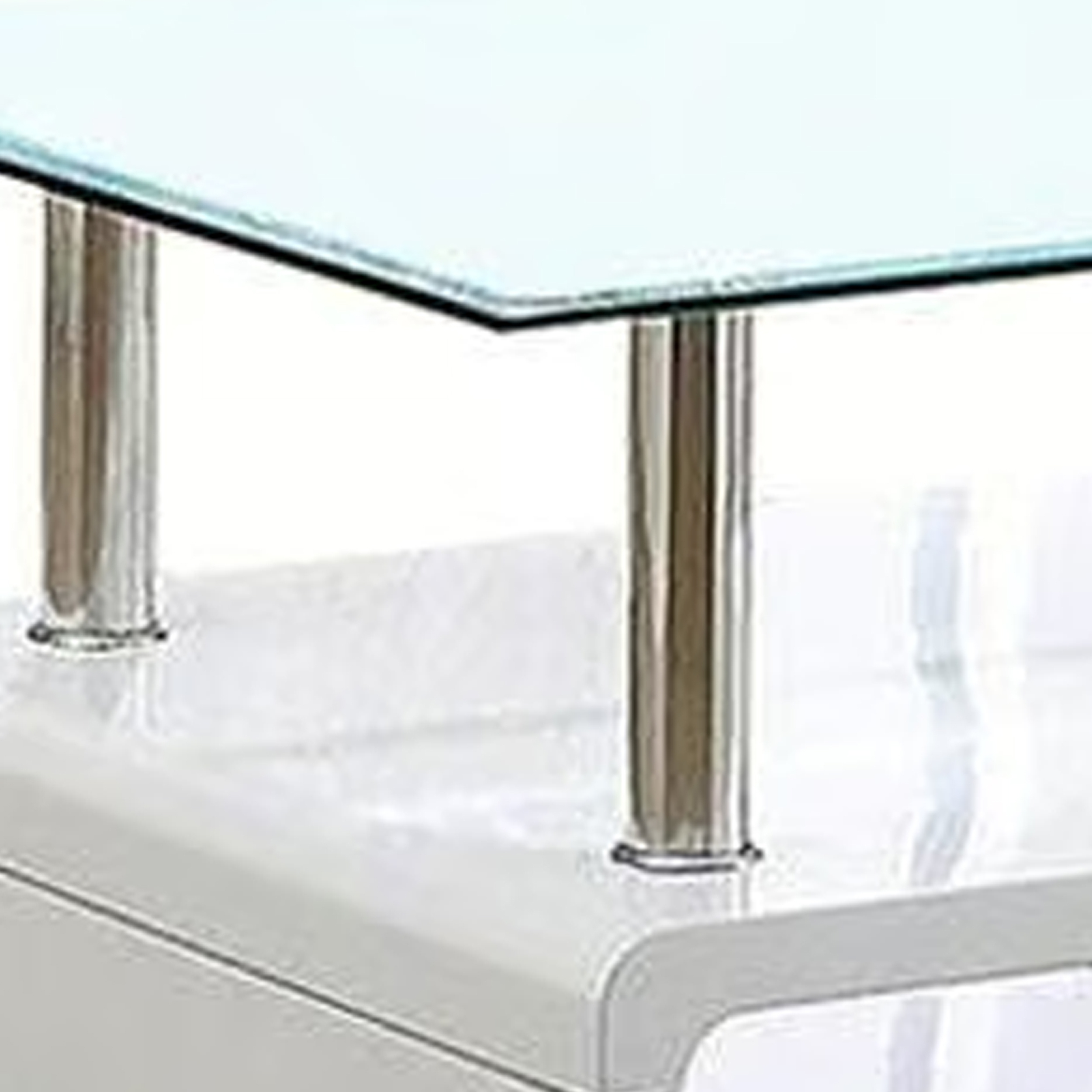 Contemporary Coffee Table With Multi Level Curled Open Shelf, White- Saltoro Sherpi