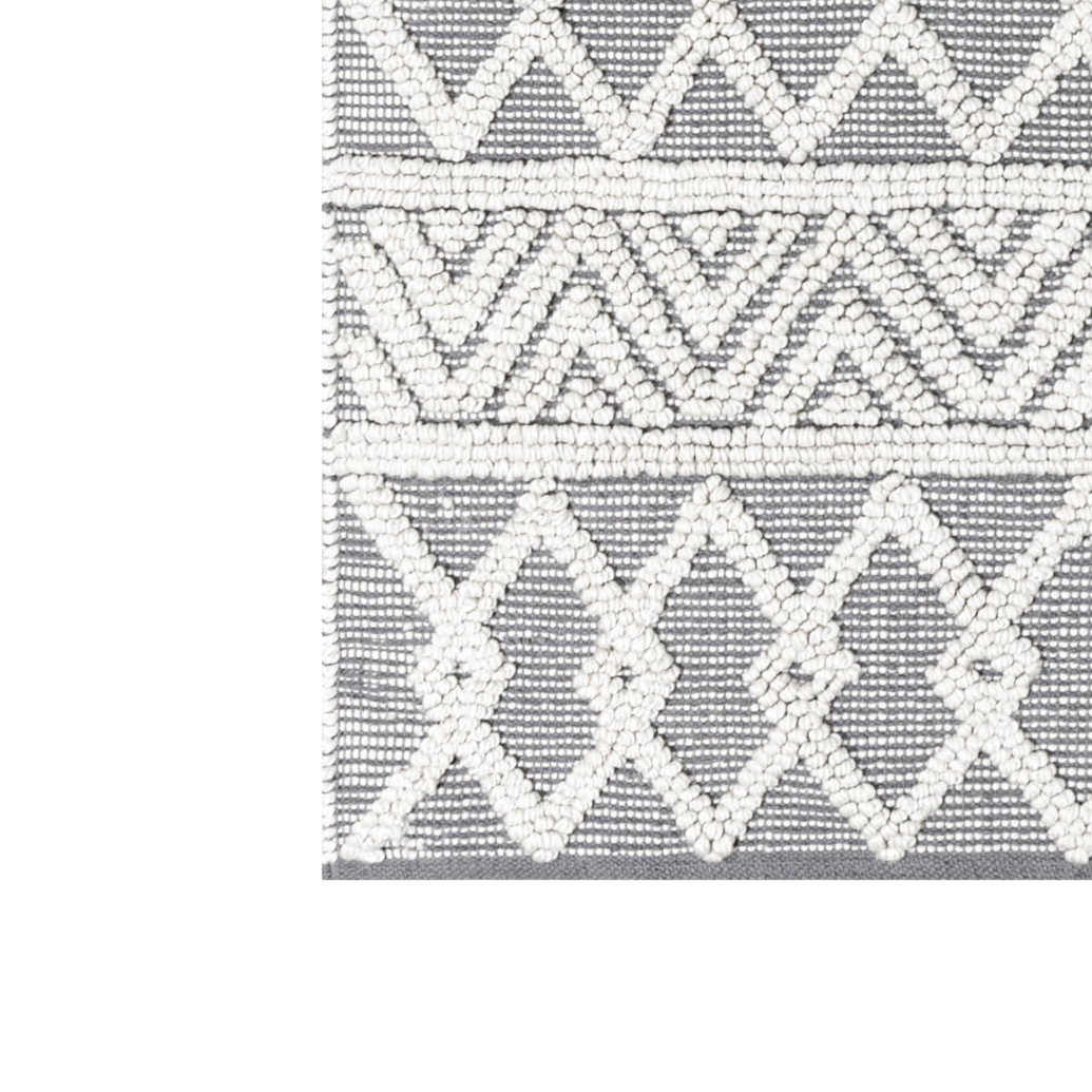 Indoor Geometric 5X7 Area Rug Hand Woven Gray Area Rug With Ivory Diamond Pattern, Polyestercotton Blend