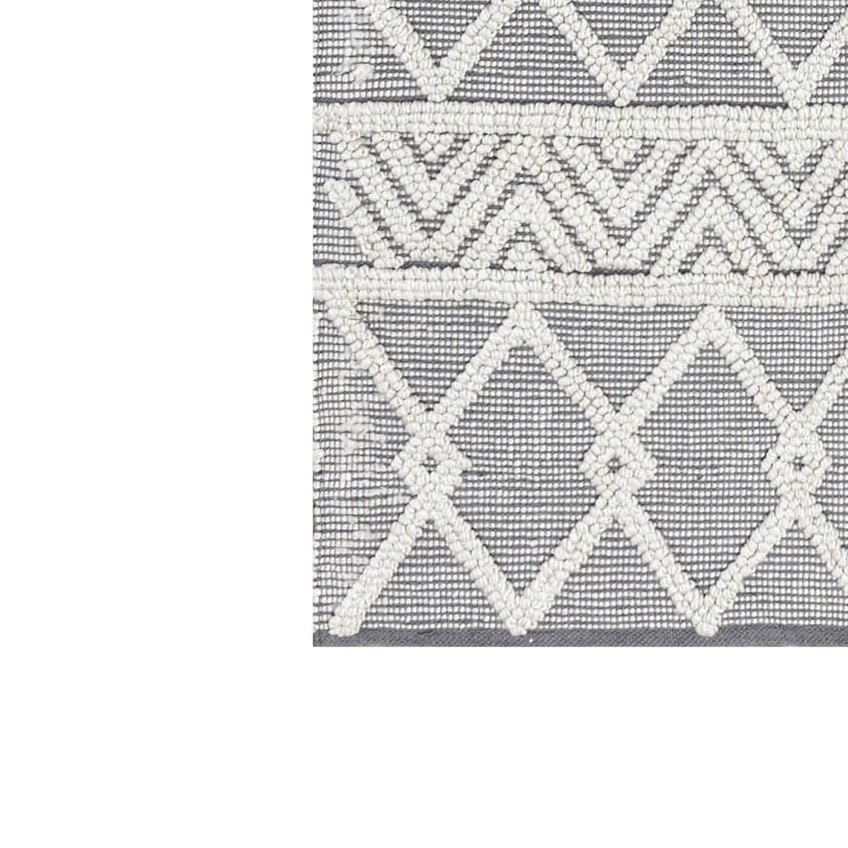 Indoor Geometric 8X10 Area Rug Hand Woven Gray Area Rug With Ivory Diamond Pattern, Polyestercotton Blend