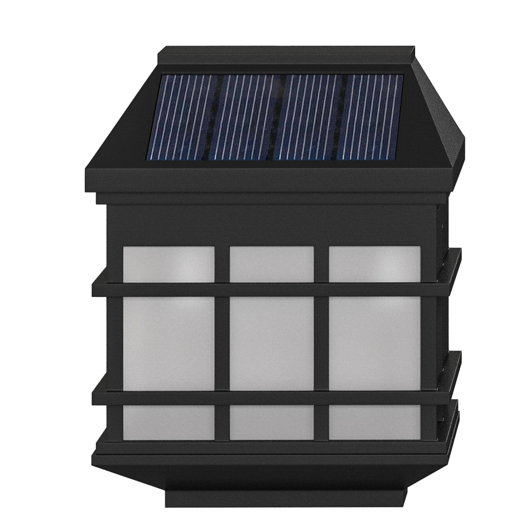 6 Pack Wall Mount LED Solar Lights - Weather Resistant Black Decorative Solar Powered Lights - Deck And Fencing Solar Lights