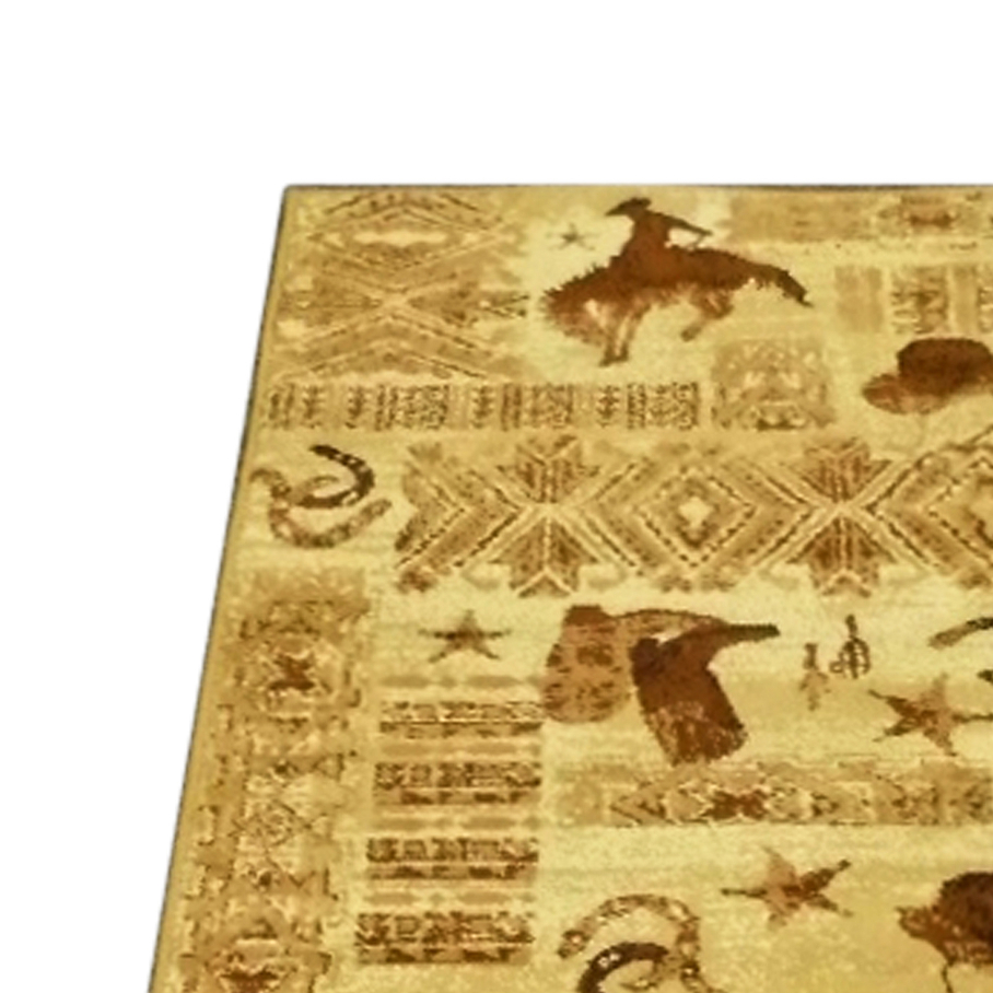 Brooks Collection 2' X 7' Brown Western Inspired Runner Area Rug For Indoor Use